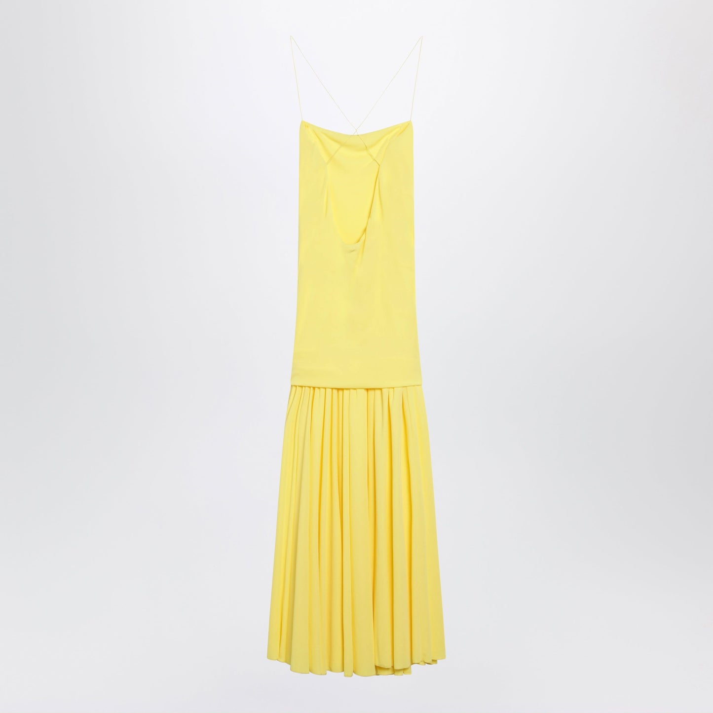 Jacquemus Abiha Pleated Midi Dress With Draping In Yellow Women JACQUEMUS