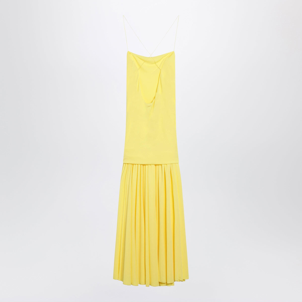 Jacquemus Abiha Pleated Midi Dress With Draping In Yellow Women JACQUEMUS