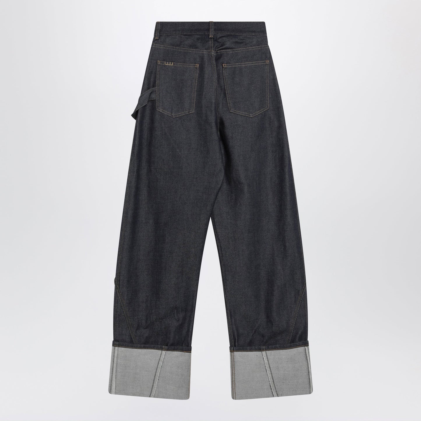 Jw Anderson Workwear Jeans In Indigo Denim With Twisted Turn-Up Women J.W. ANDERSON