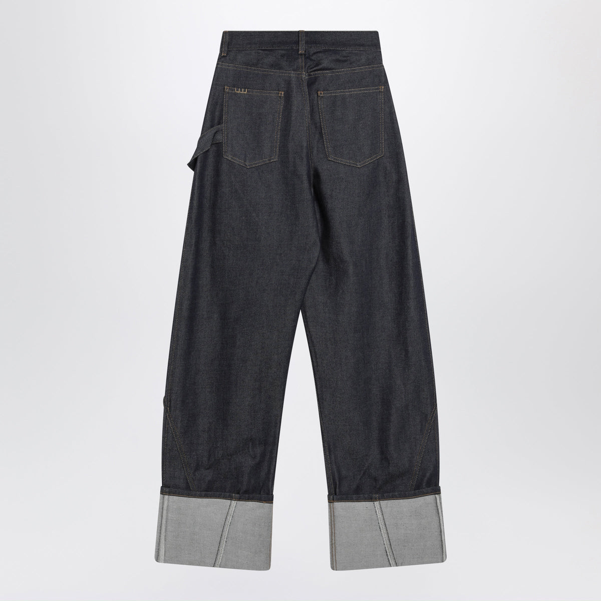 Jw Anderson Workwear Jeans In Indigo Denim With Twisted Turn-Up Women J.W. ANDERSON