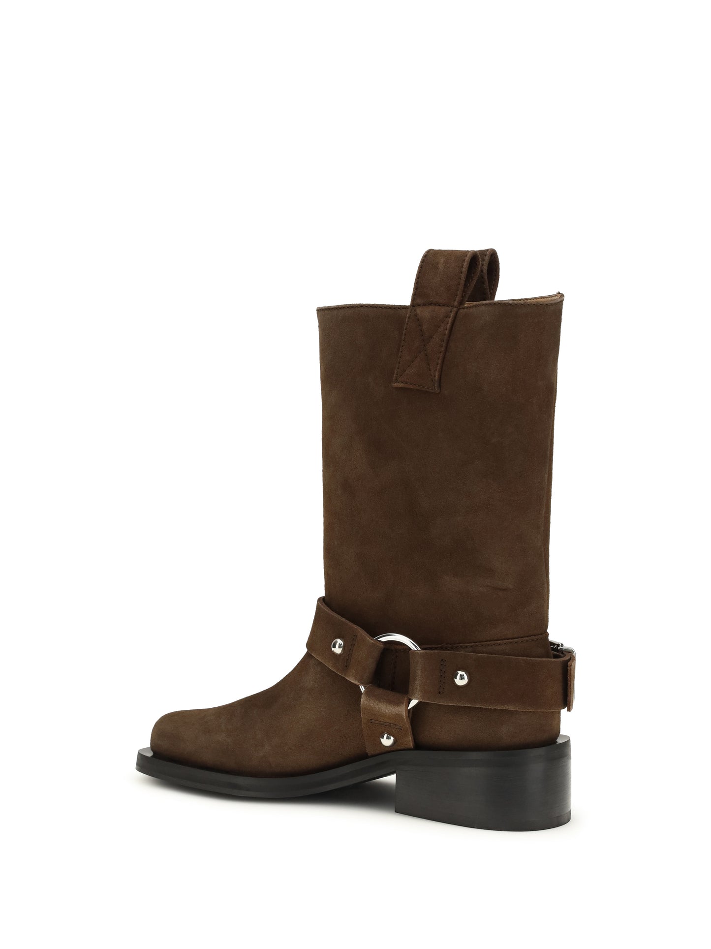 Ganni Women Suede Biker Boots GANNI