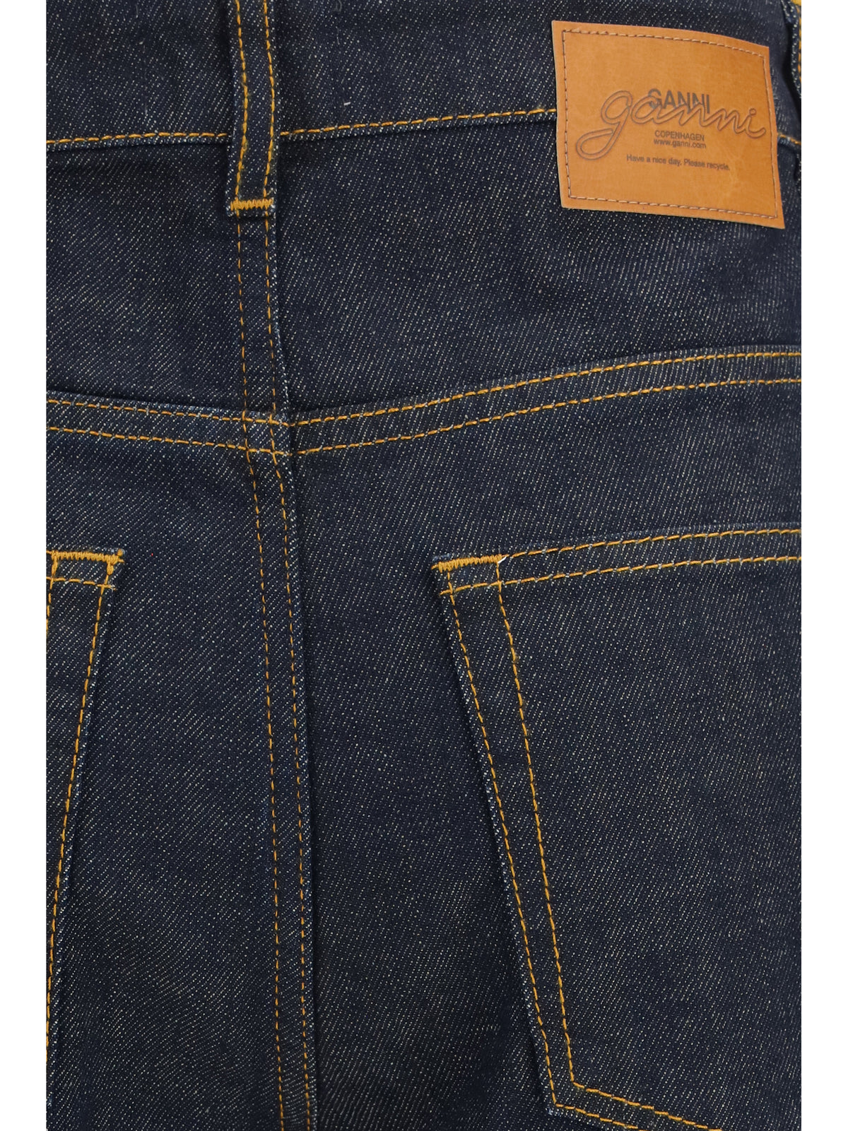 Ganni Women Slub Denim Fold Jeans GANNI