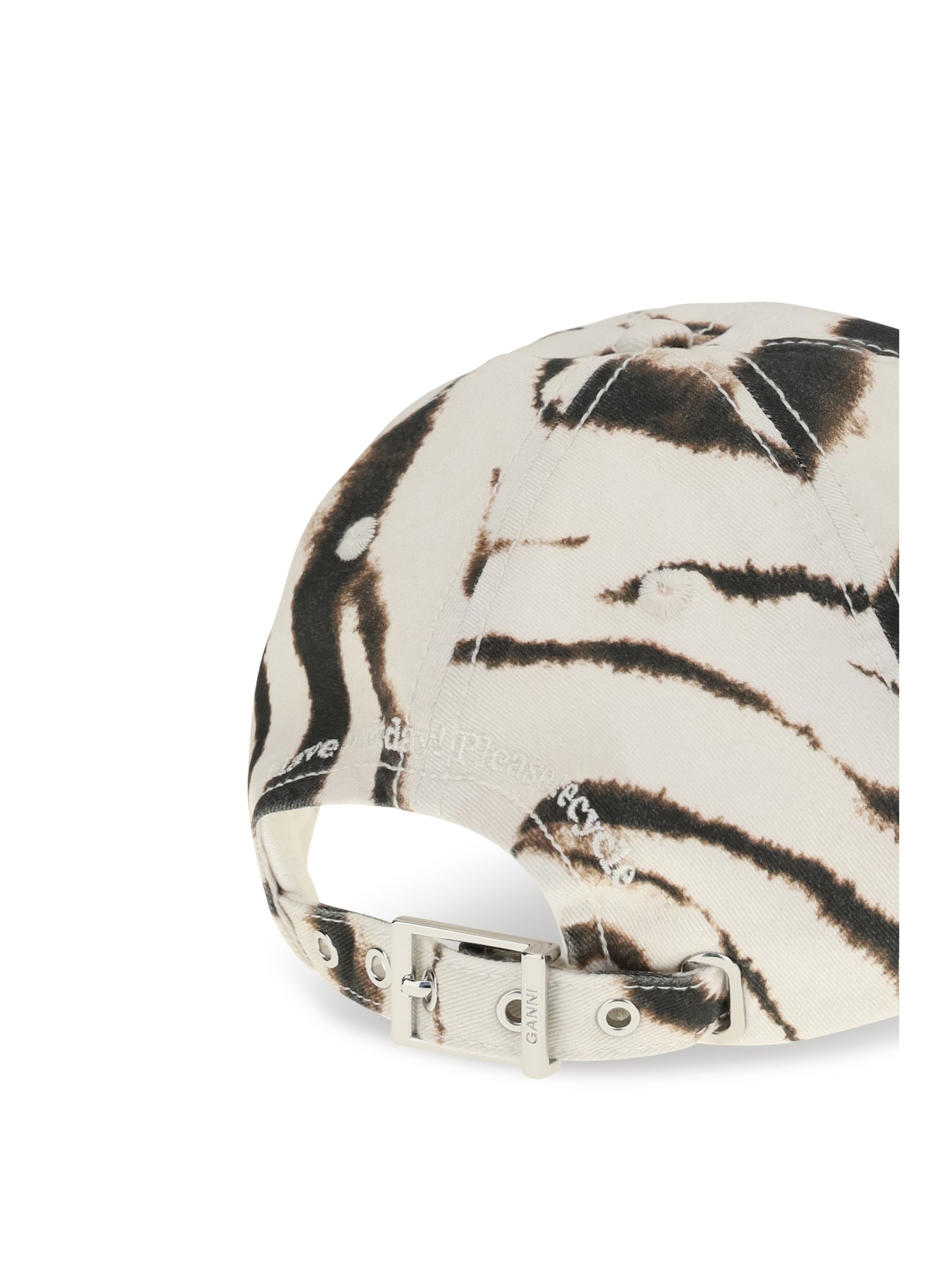 Ganni Women Zebra Print Baseball Cap GANNI