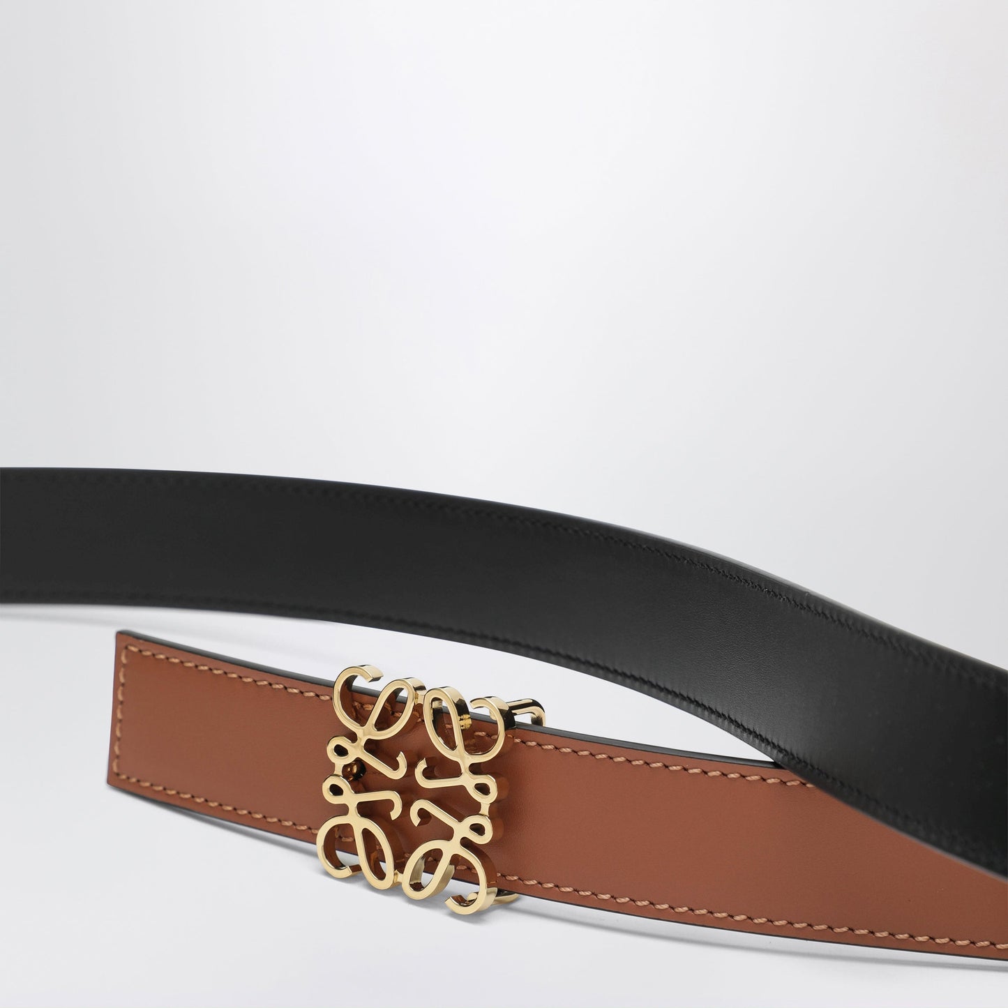 Loewe Reversible Anagram Belt In Smooth Calfskin Tan/Black Women LOEWE