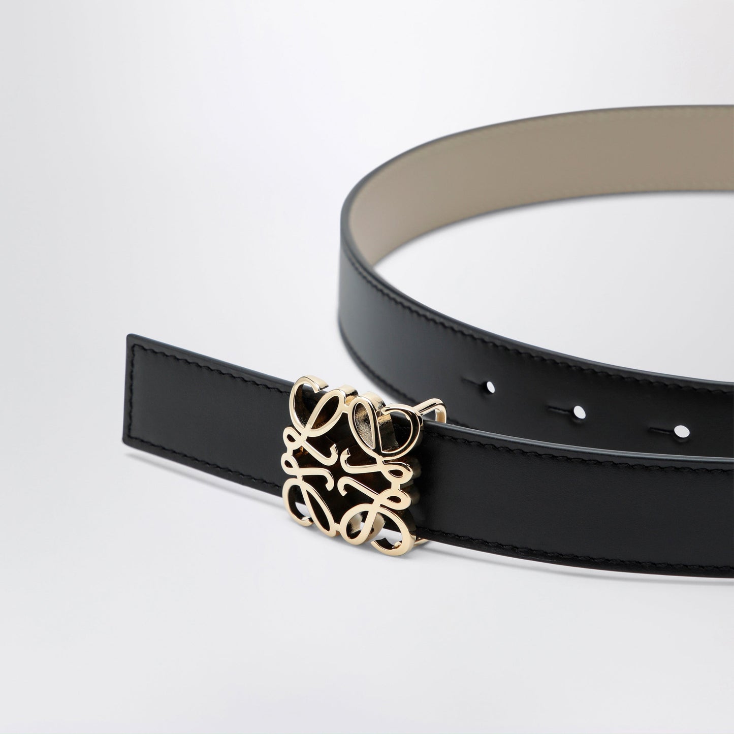 Loewe Black/Clay Reversible Anagram Belt Women LOEWE