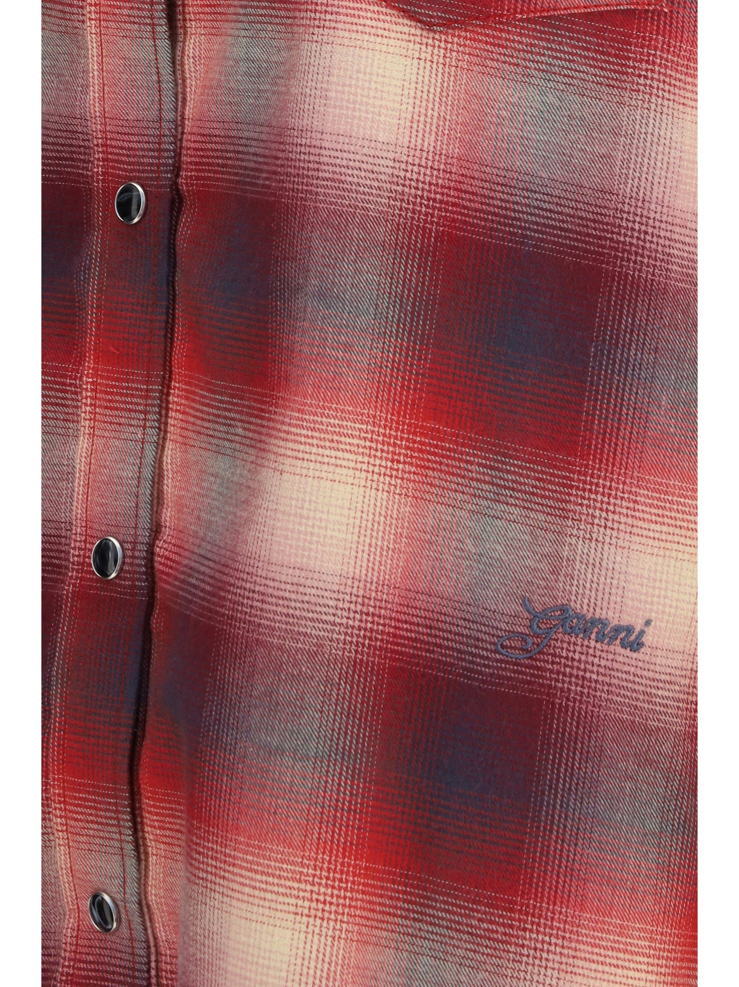 Ganni Women Cotton Flannel Check Shirt GANNI