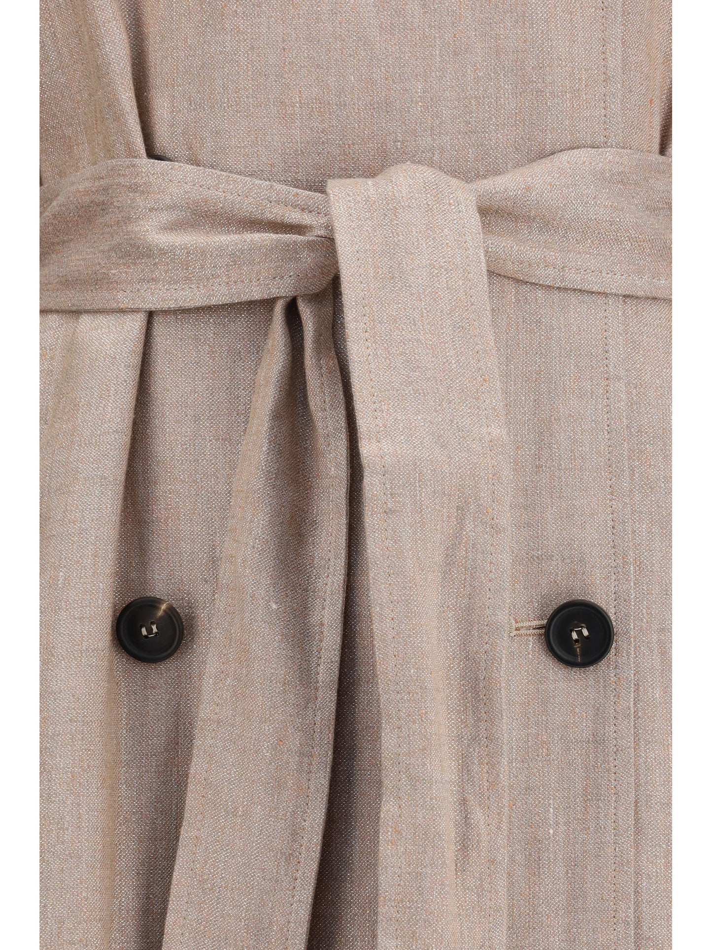 Brunello Cucinelli Women Linen Trench Coat With Lurex BRUNELLO CUCINELLI