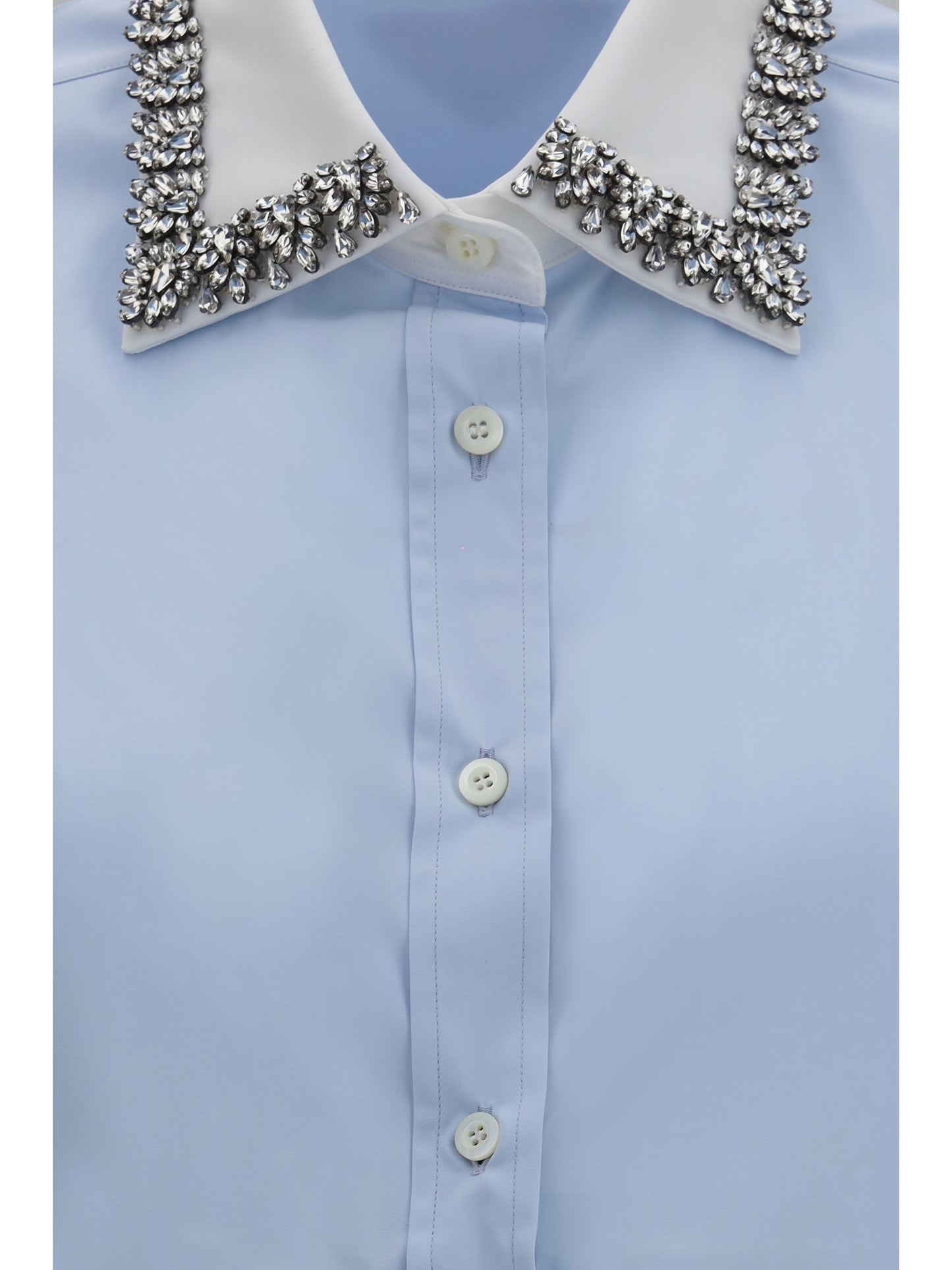 Prada Women Jewel-Embellished Collar Shirt PRADA