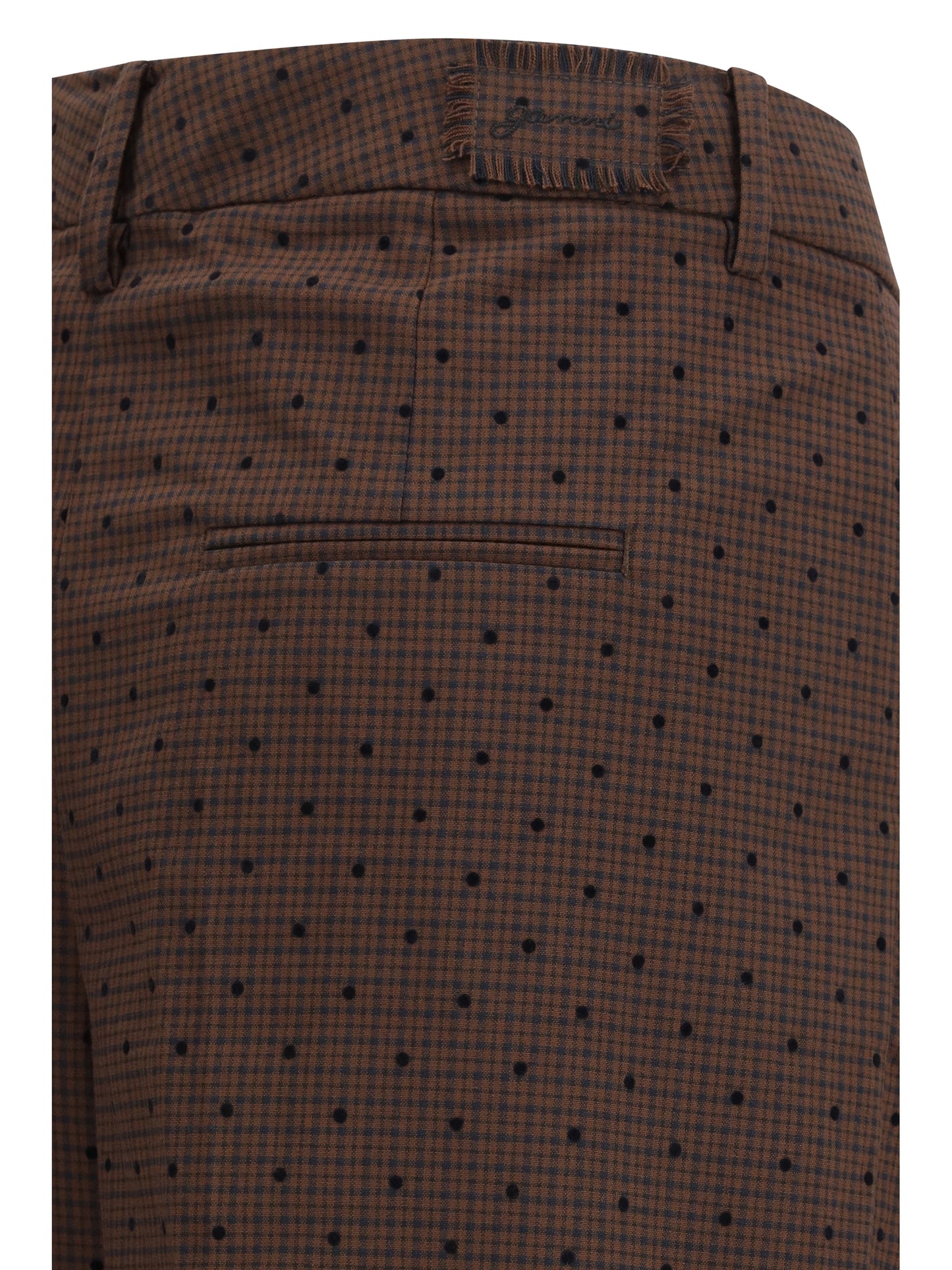 Ganni Women Flocked Plaid Crossover Pants GANNI