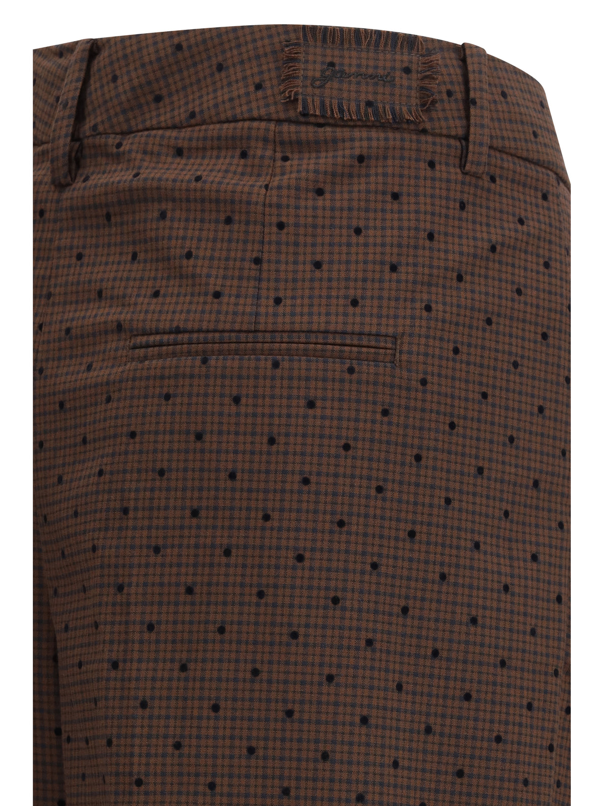 Ganni Women Flocked Plaid Crossover Pants