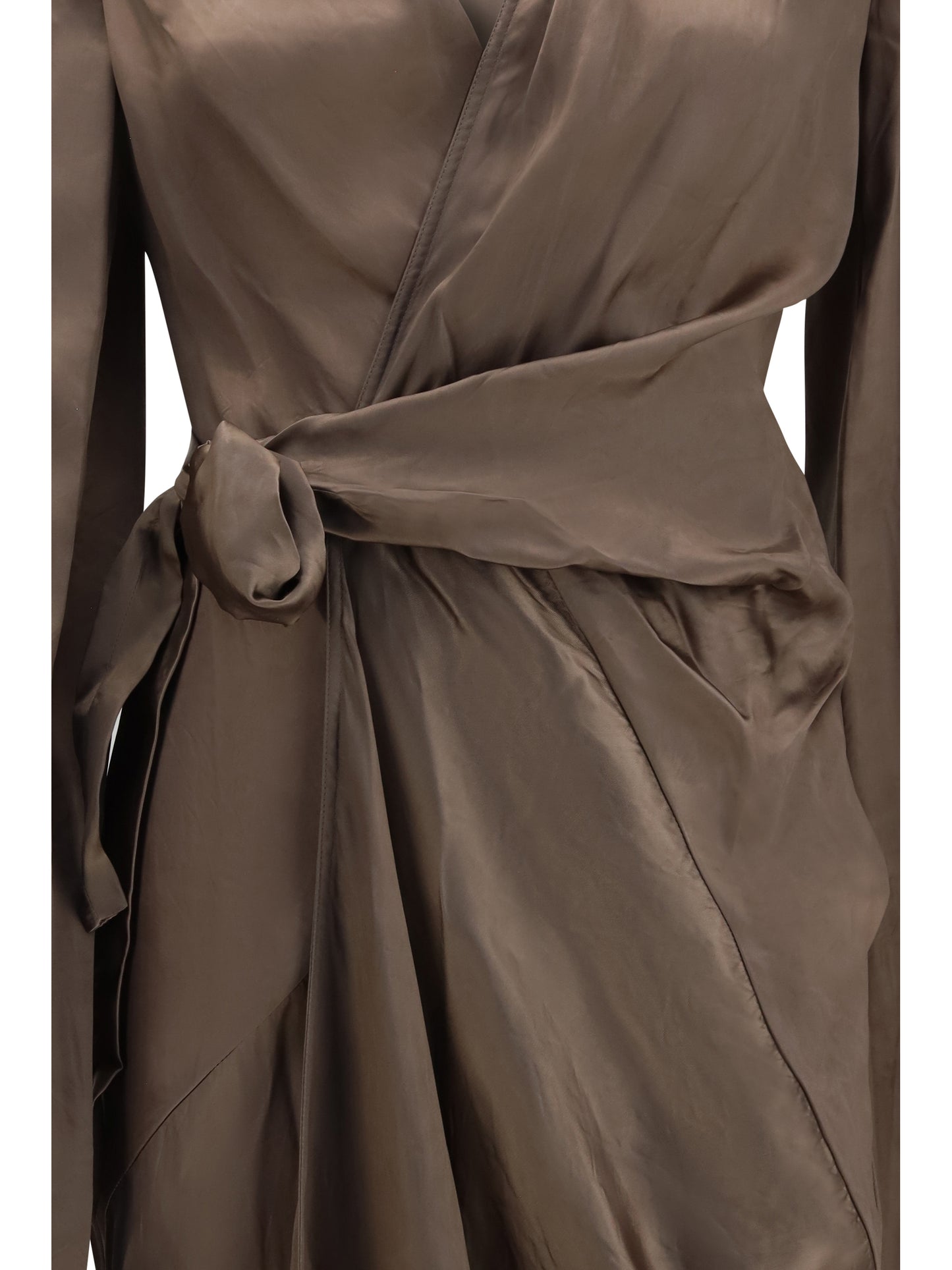 Rick Owens Women Asymmetric Wrap Dress With Knot Fastening RICK OWENS