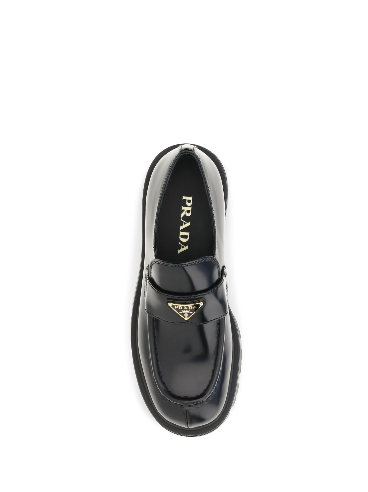 Prada Women Brushed Leather Loafers