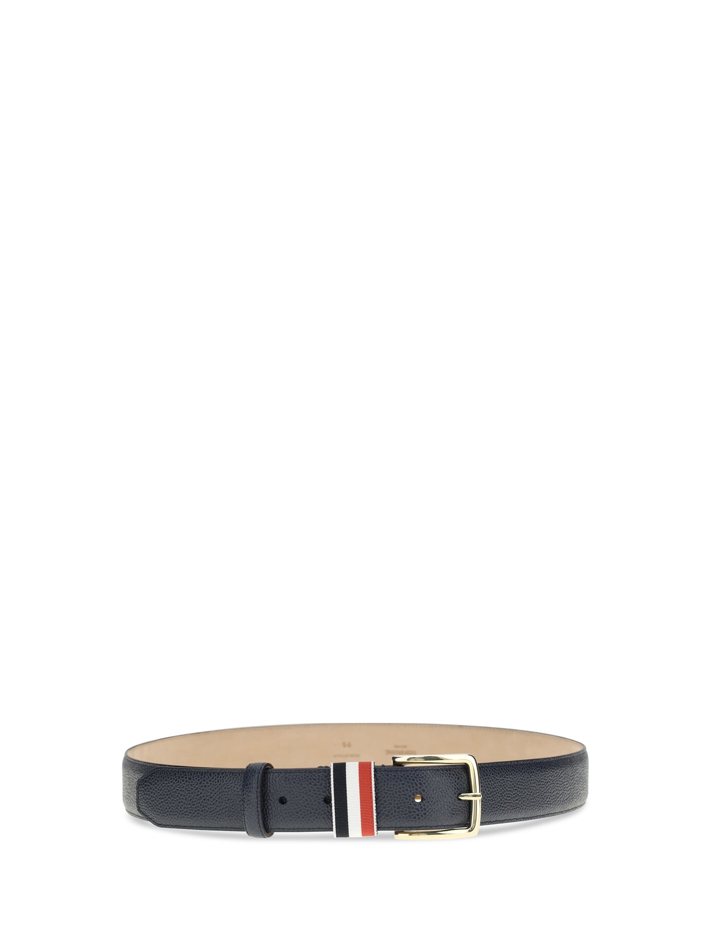 Thom Browne Men Hammered Leather Belt THOM BROWNE