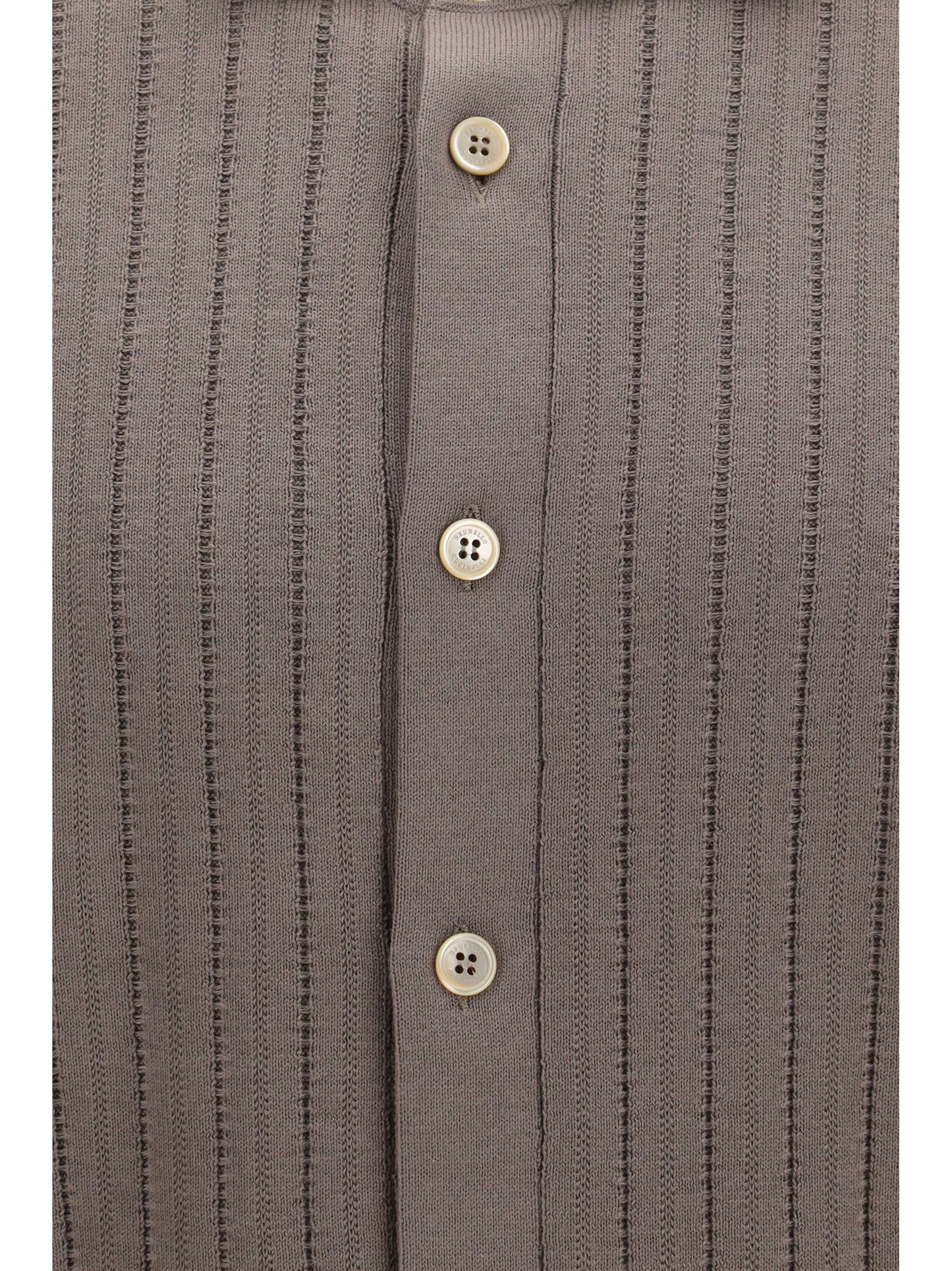 Brunello Cucinelli Men Cotton Ribbed Knit Shirt BRUNELLO CUCINELLI