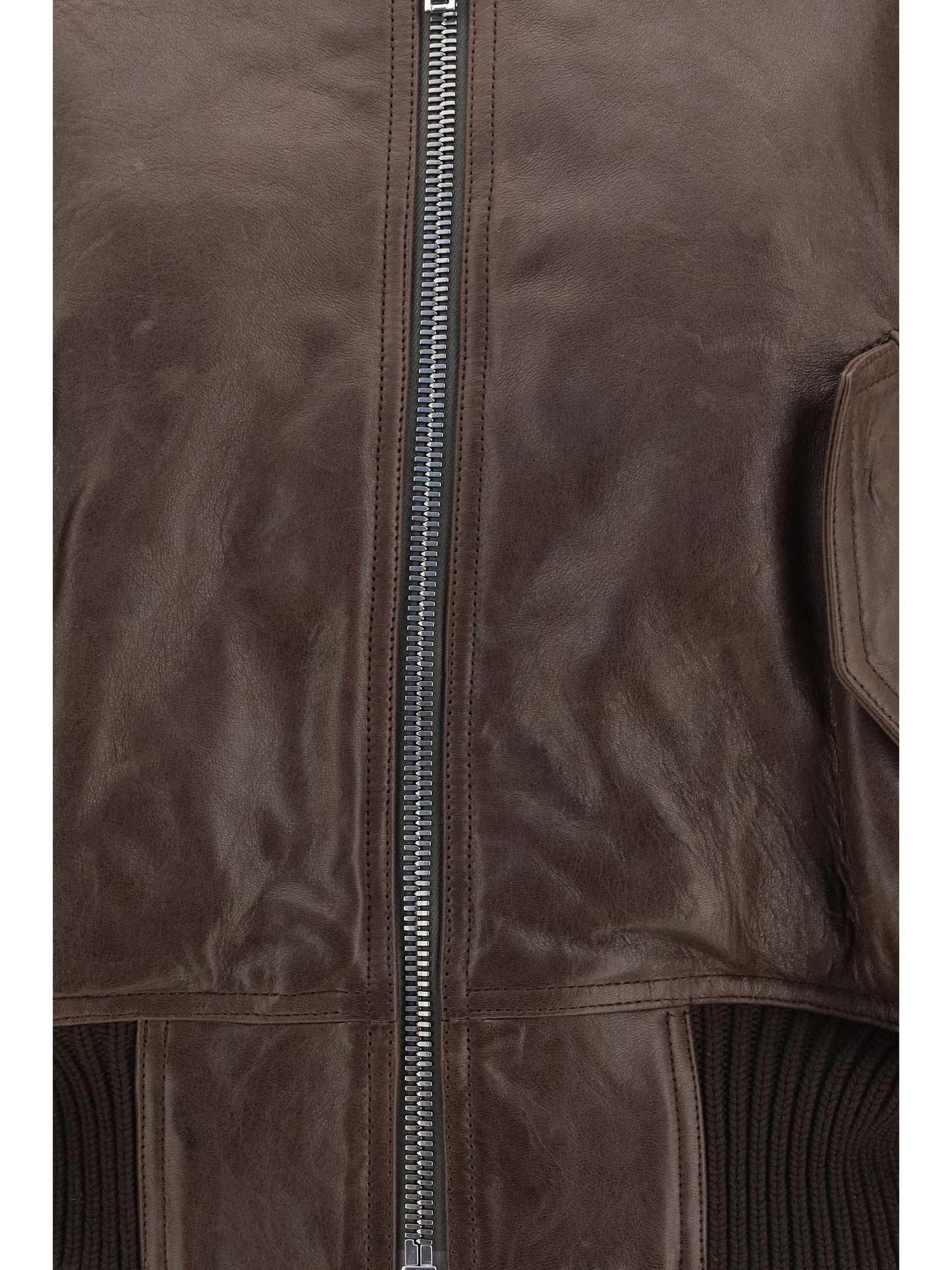 Rick Owens Women Cropped Leather Bomber Jacket
