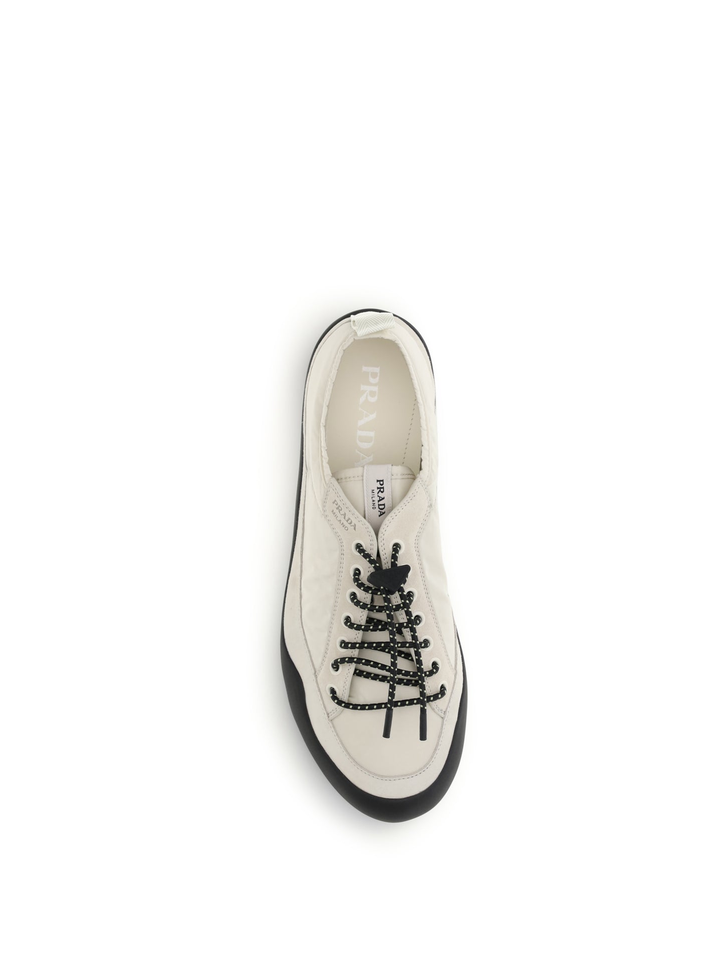 Prada Men Leather And Fabric Sneakers PRADA
