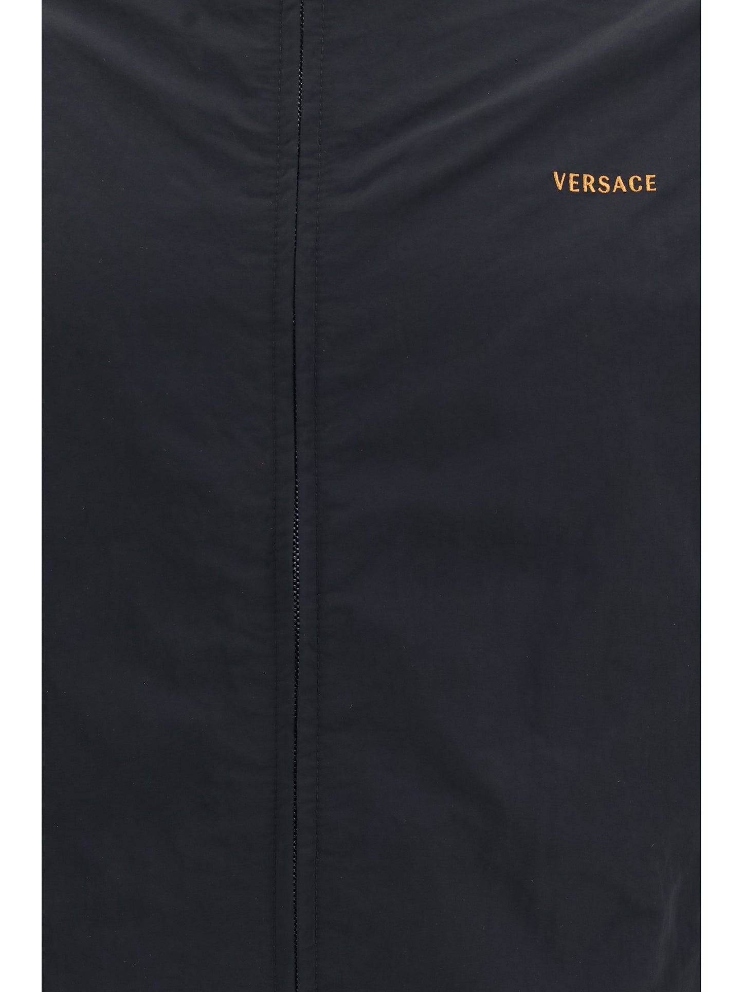 Versace Men Nylon Blouson Jacket With Embroidered Logo VERSACE