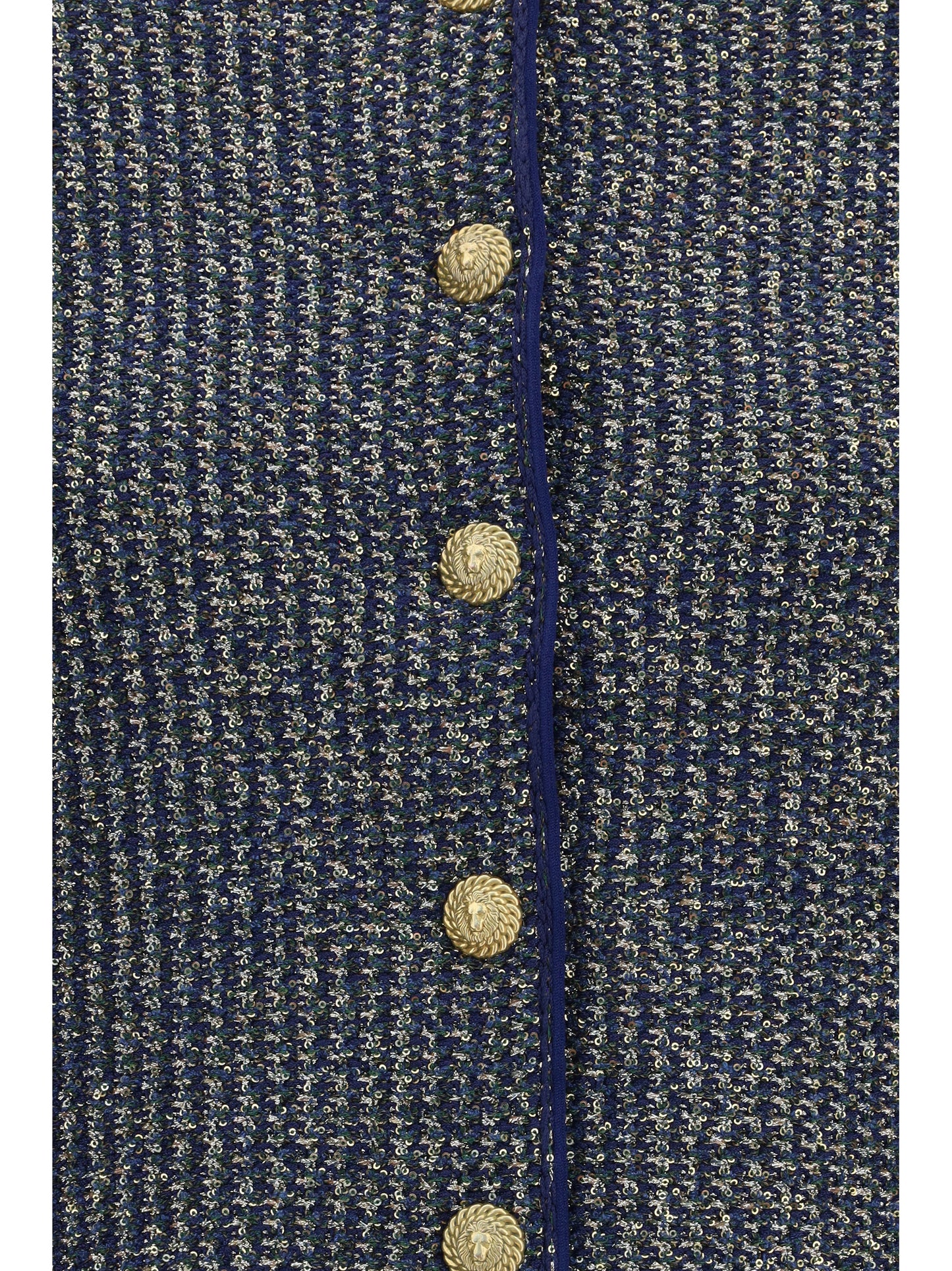Balmain Women Quilted Sequin Cardigan With Decorative Buttons BALMAIN