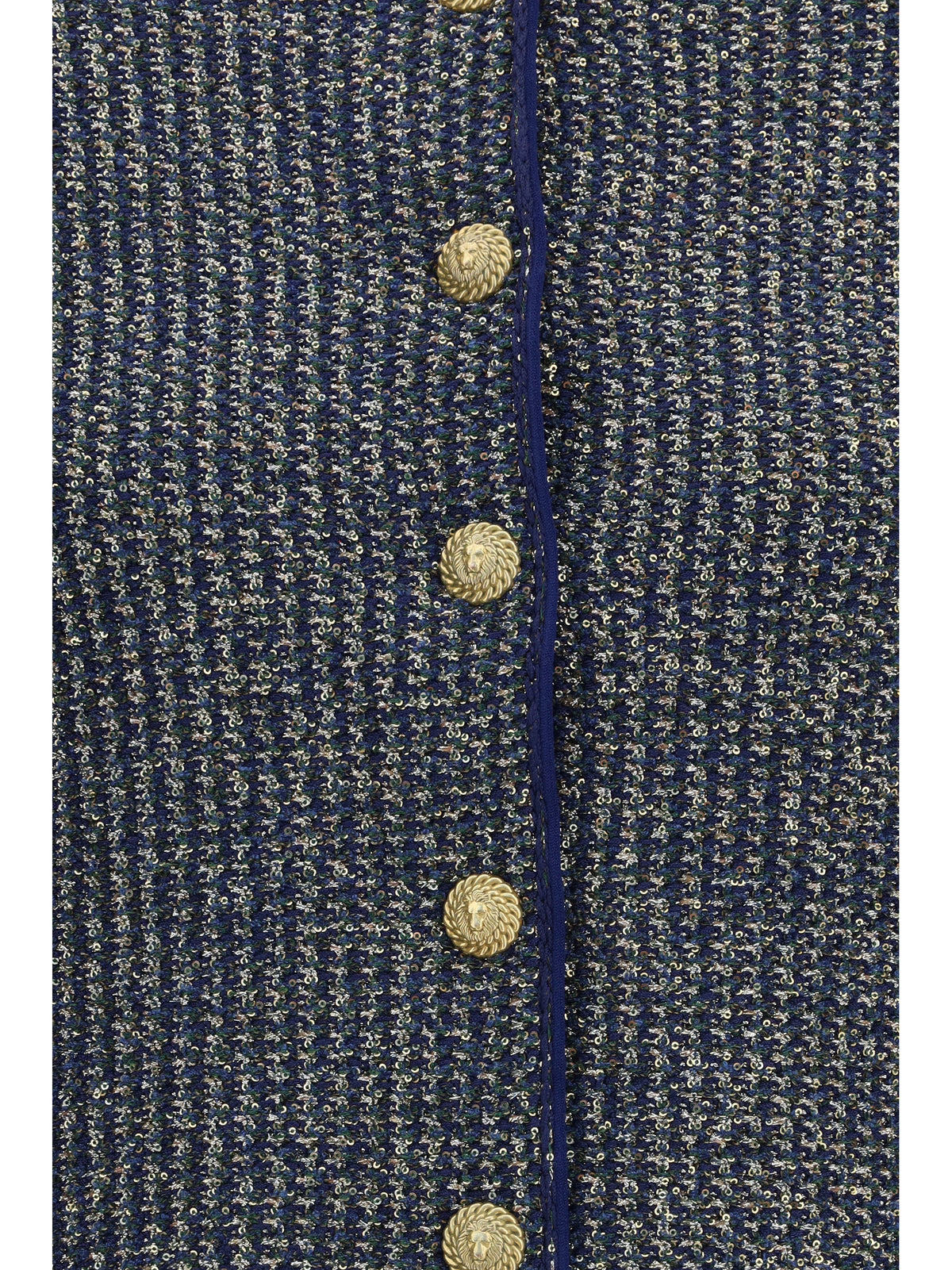 Balmain Women Quilted Sequin Cardigan With Decorative Buttons BALMAIN