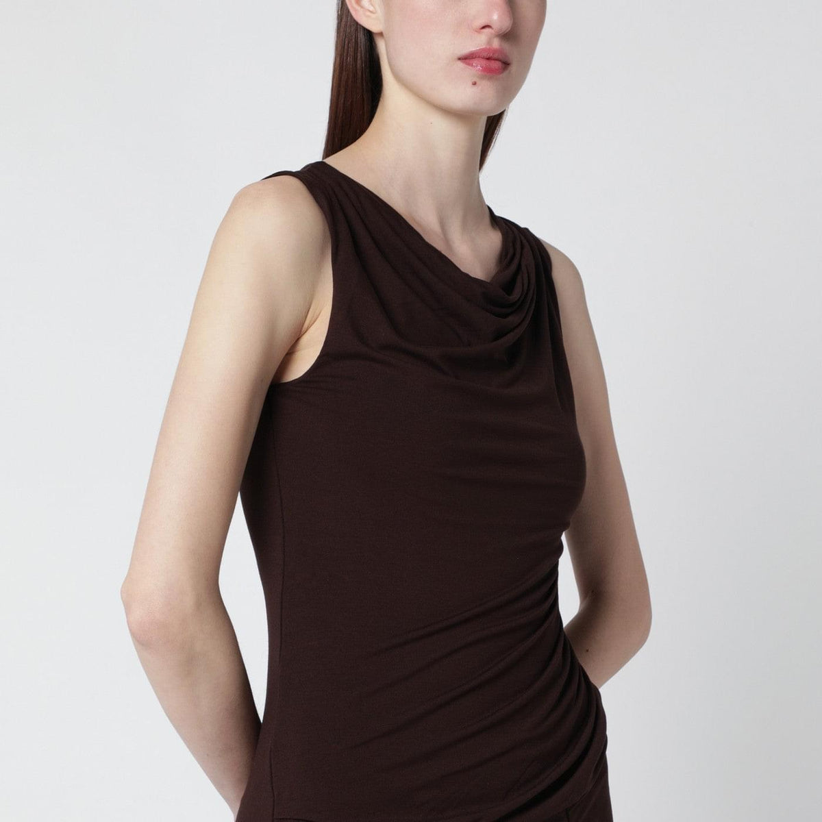 Entire Studios Tobacco-Colored Dress With Draping Women Entire Studios