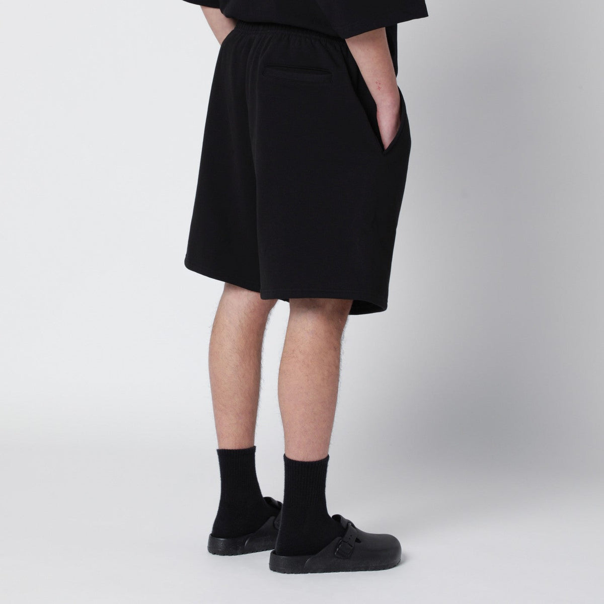 Entire Studios Black Cotton Scuba Shorts Men Men Entire Studios