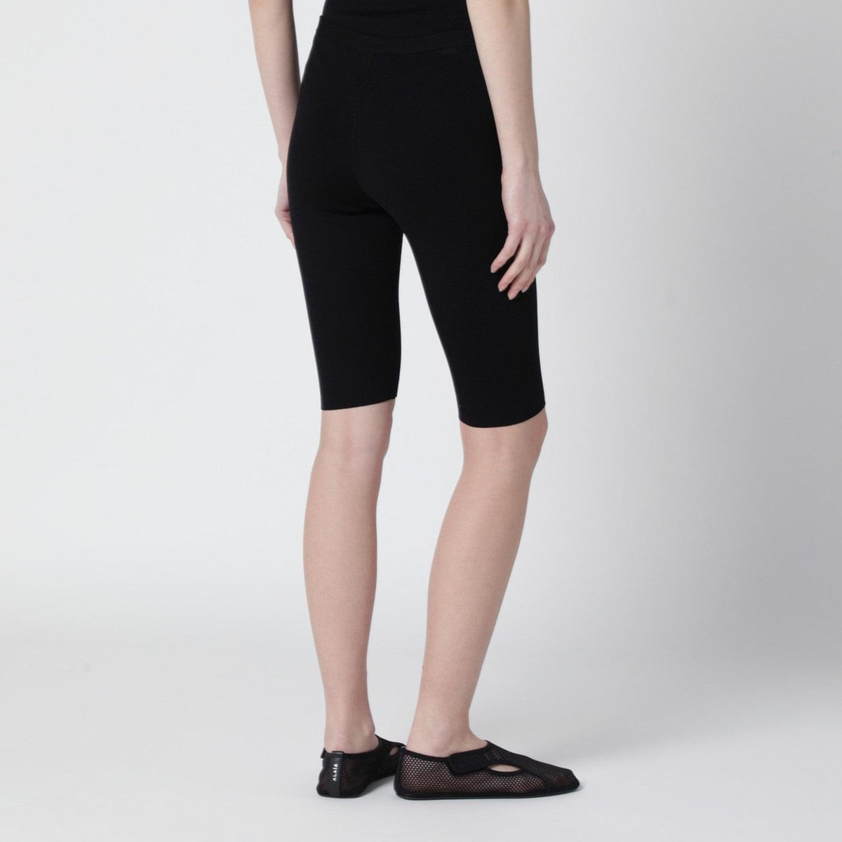 Entire Studios Black Short Leggings In Viscose Jersey Women Entire Studios
