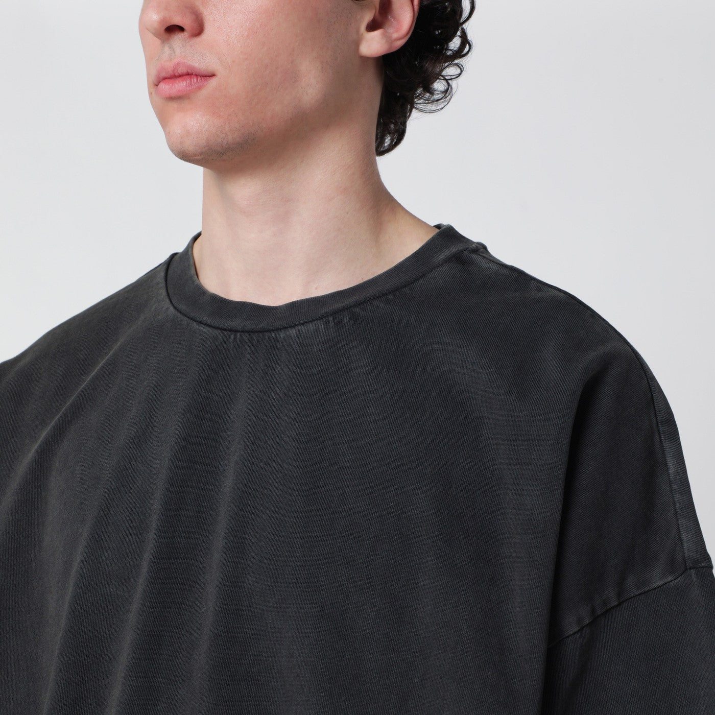Entire Studios Washed Black Boxy T-Shirt Men Entire Studios