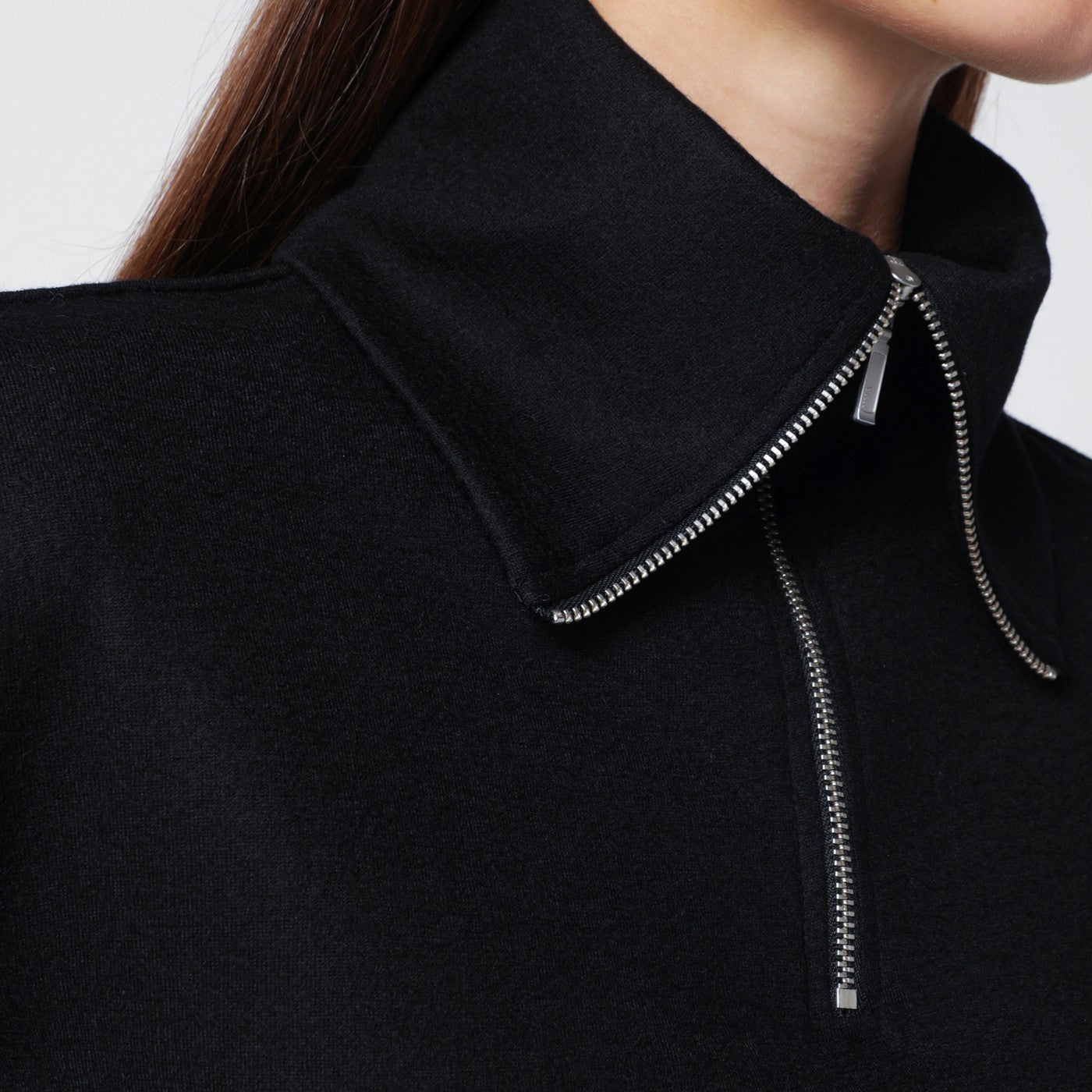 Entire Studios Black Wool Zip-Collar Top Women Entire Studios