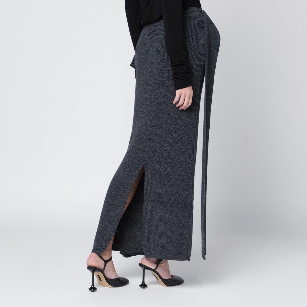 Entire Studios Long Grey Wool Skirt Women Entire Studios