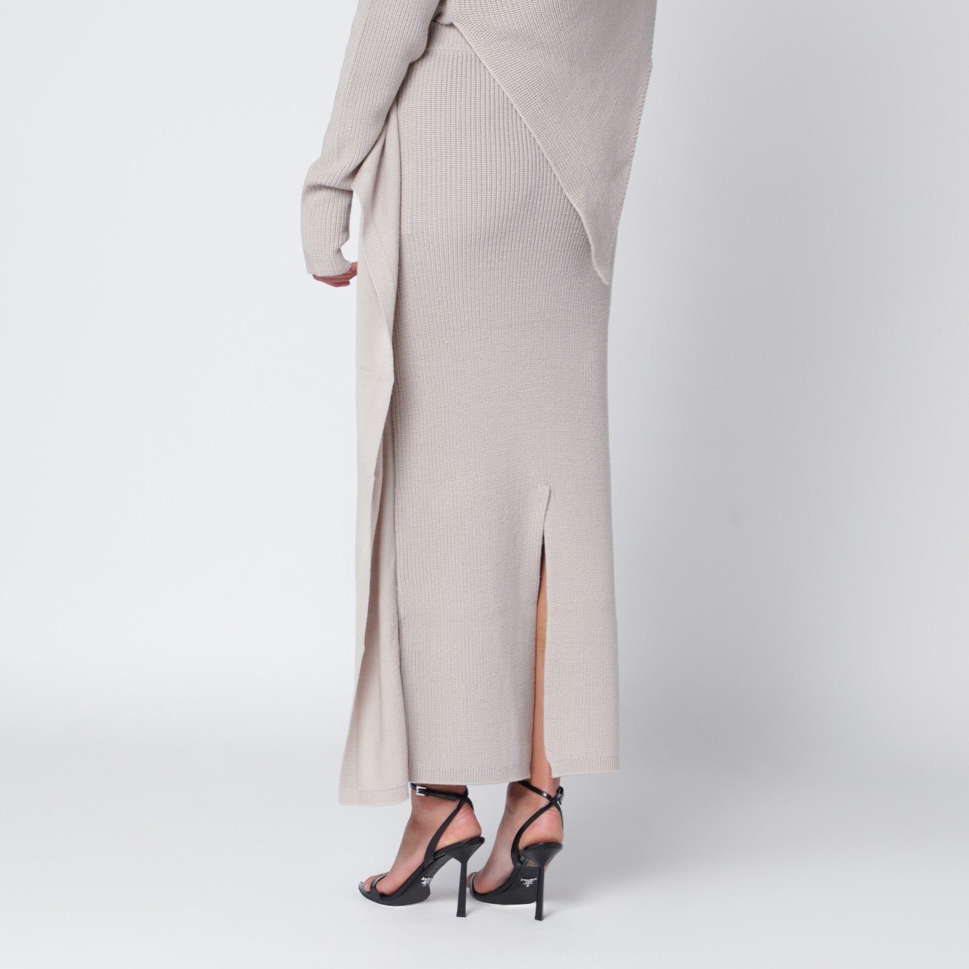 Entire Studios Light Beige Long Wool Skirt Women Women Entire Studios