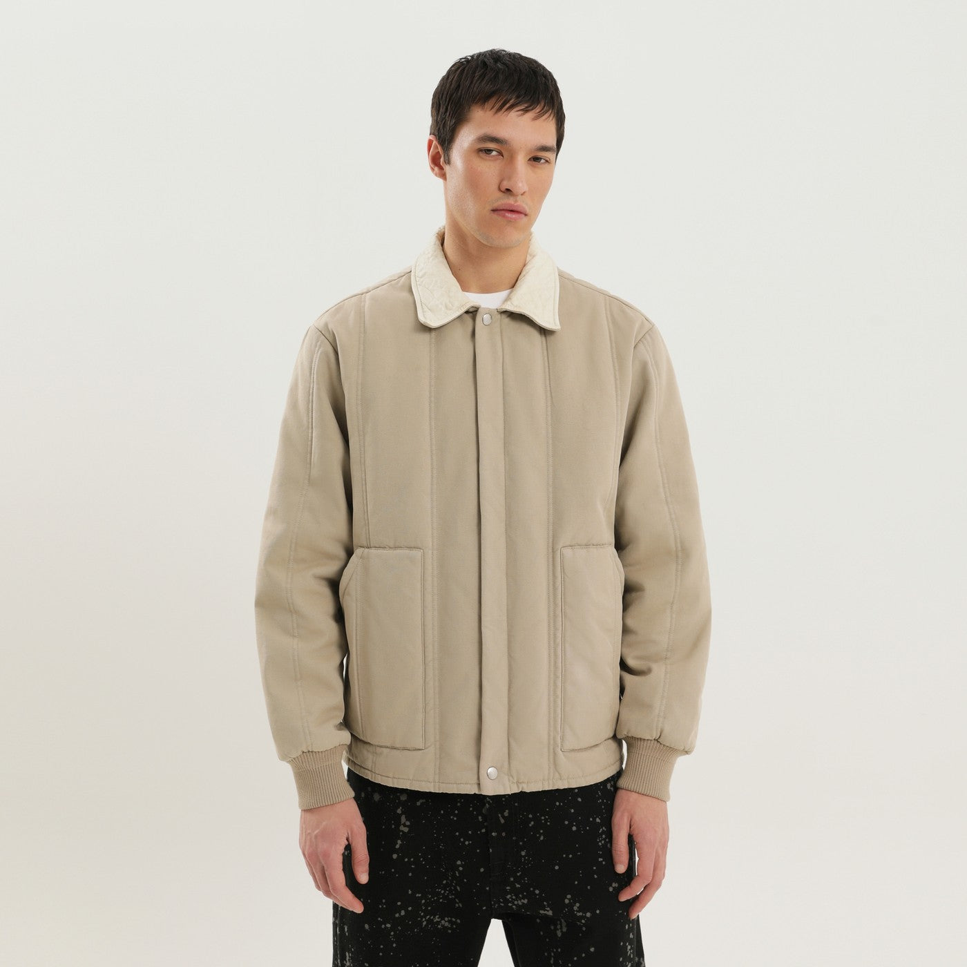 1989 Studio Beige Padded Canvas Jacket Men 1989 STUDIO