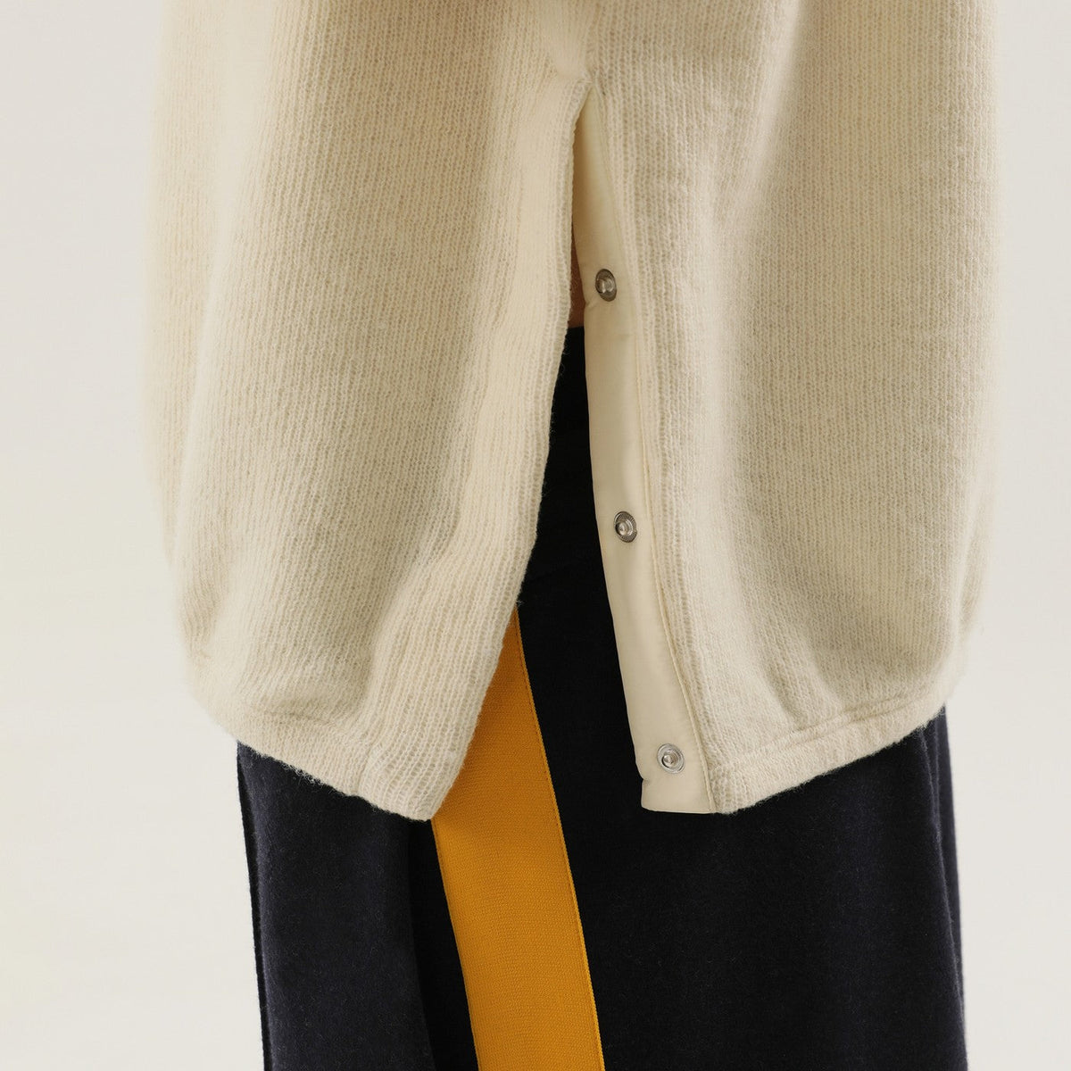 1989 Studio White Ribbed Sweater With Slits Men 1989 STUDIO