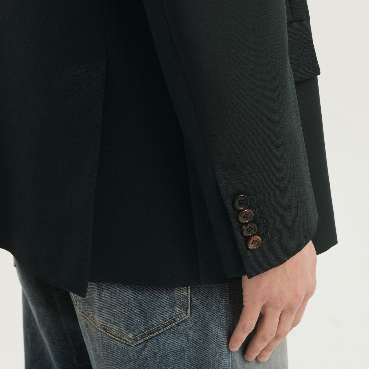 1989 Studio Dark Green Double-Breasted Blazer Men Men 1989 STUDIO