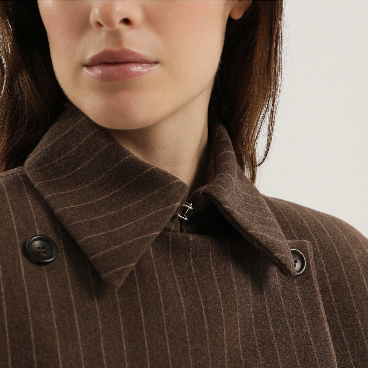 1989 Studio Brown Double-Breasted Striped Blazer Women Women 1989 STUDIO