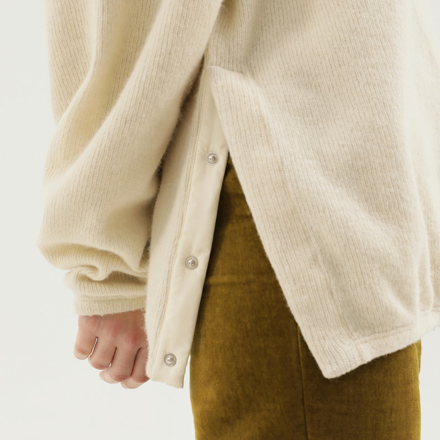 1989 Studio White Ribbed Sweater With Slits Women 1989 STUDIO