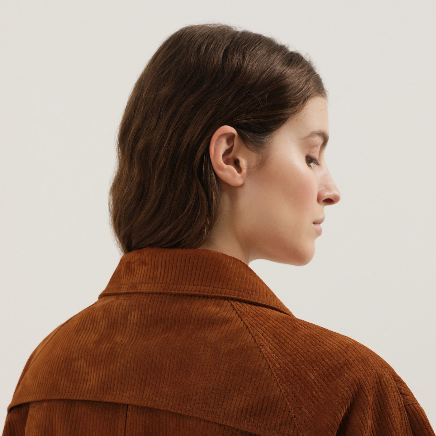1989 Studio Brown Corduroy Leather Mackintosh Coat Women 1989 STUDIO