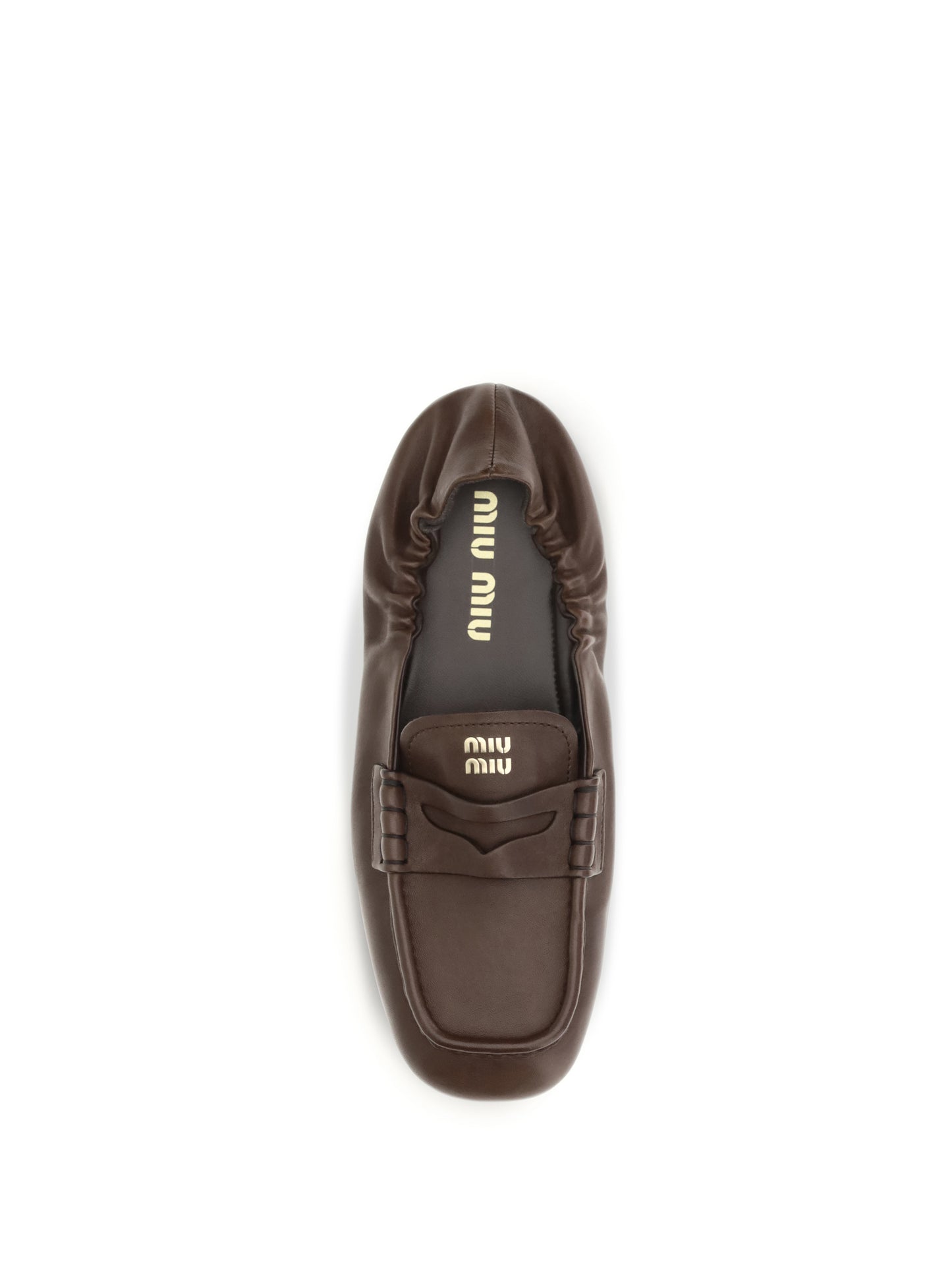 Miu Miu Women Ruches Loafers In Nappa Leather