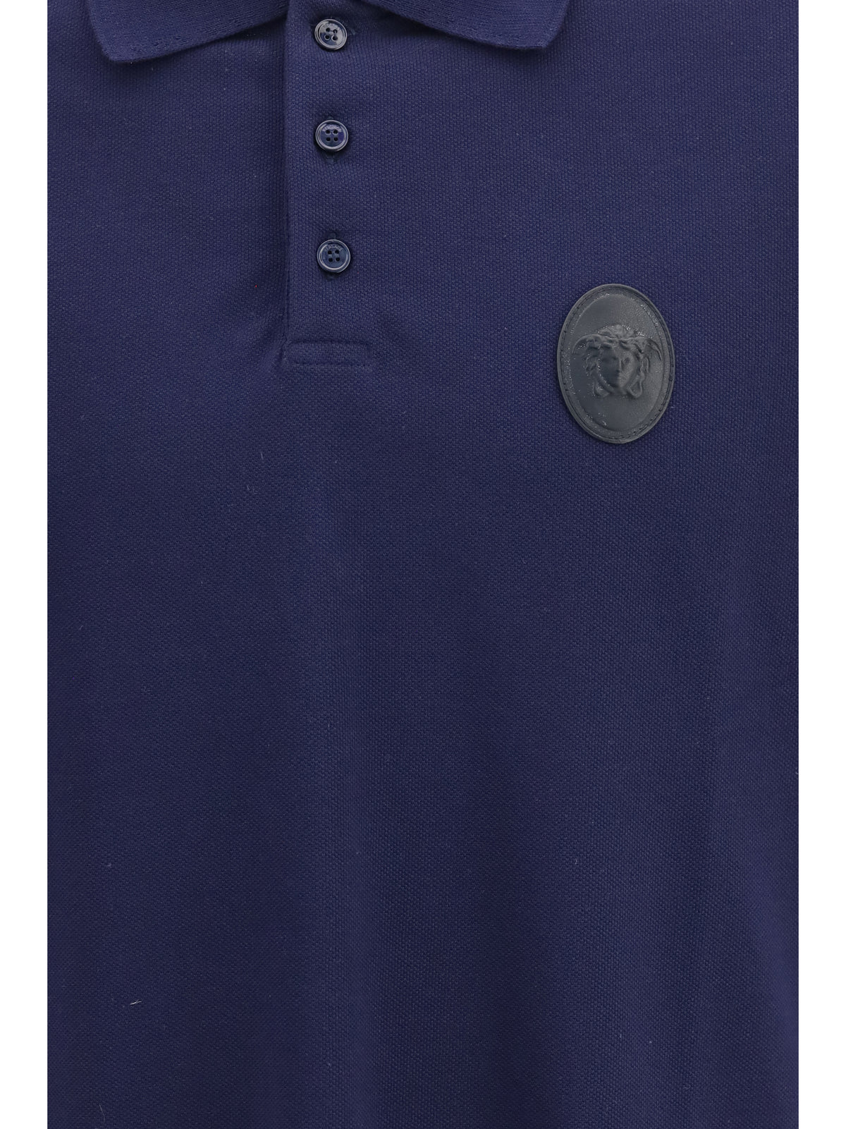 Versace Men Cotton Piqué Polo With Medusa Patch VERSACE