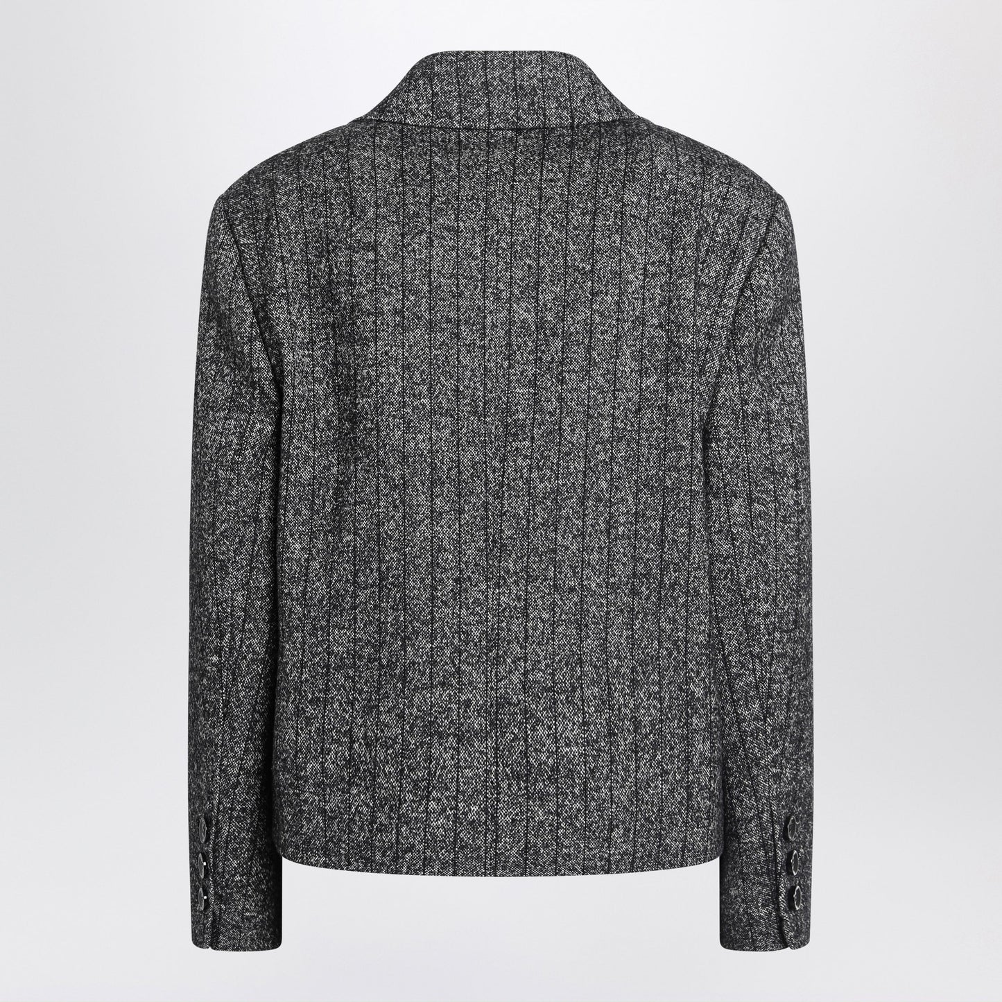 Dolce&Gabbana Dark Grey Short Oversized Striped Jacket Women DOLCE & GABBANA