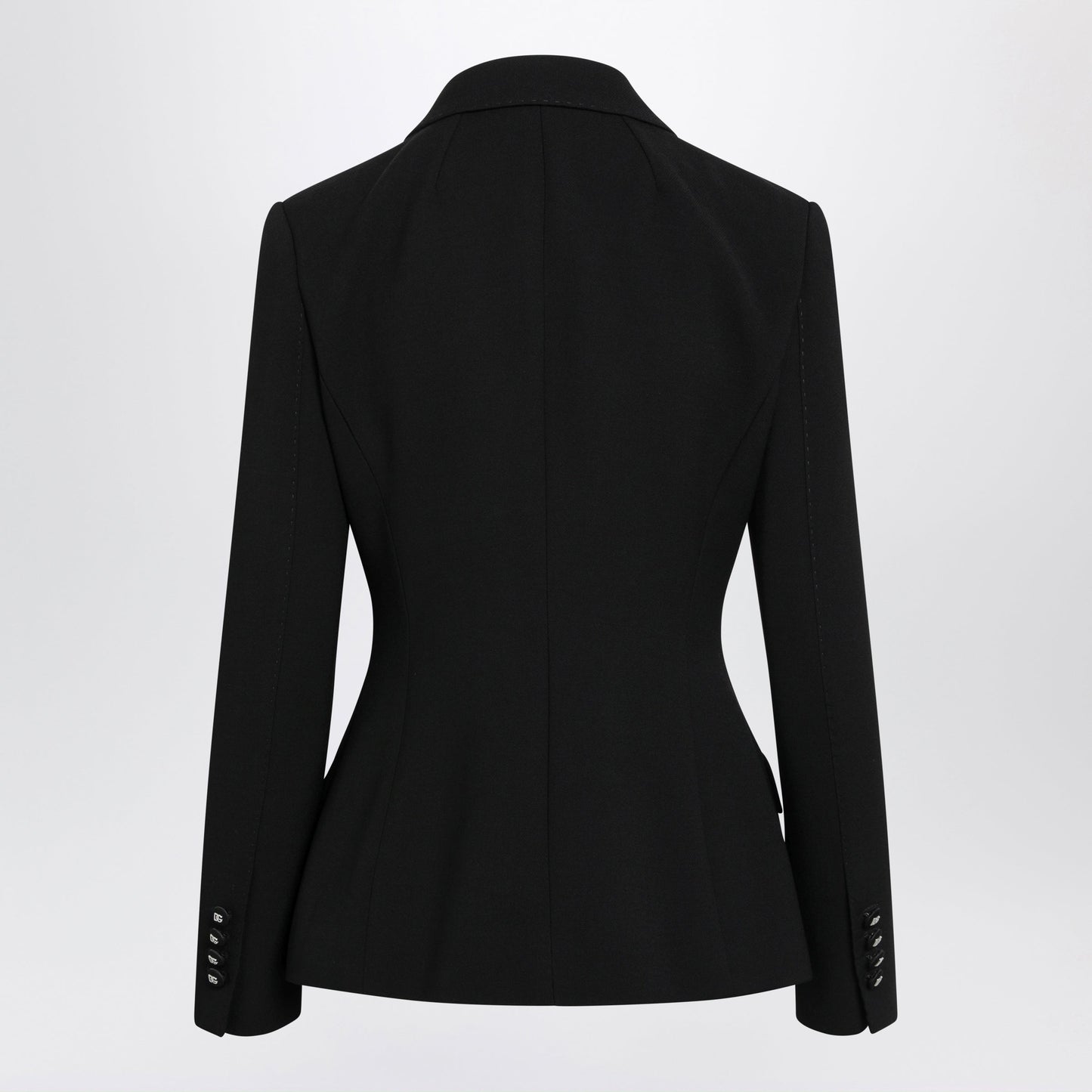 Dolce&Gabbana Black Double-Breasted Jacket In Wool Women DOLCE & GABBANA