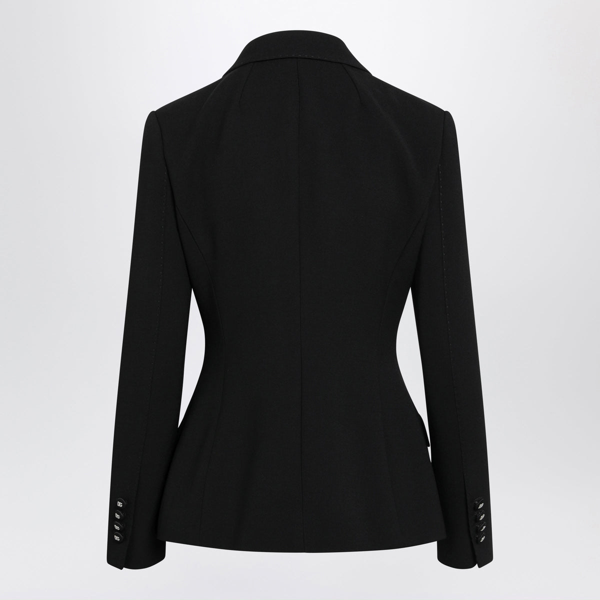 Dolce&Gabbana Black Double-Breasted Jacket In Wool Women DOLCE & GABBANA