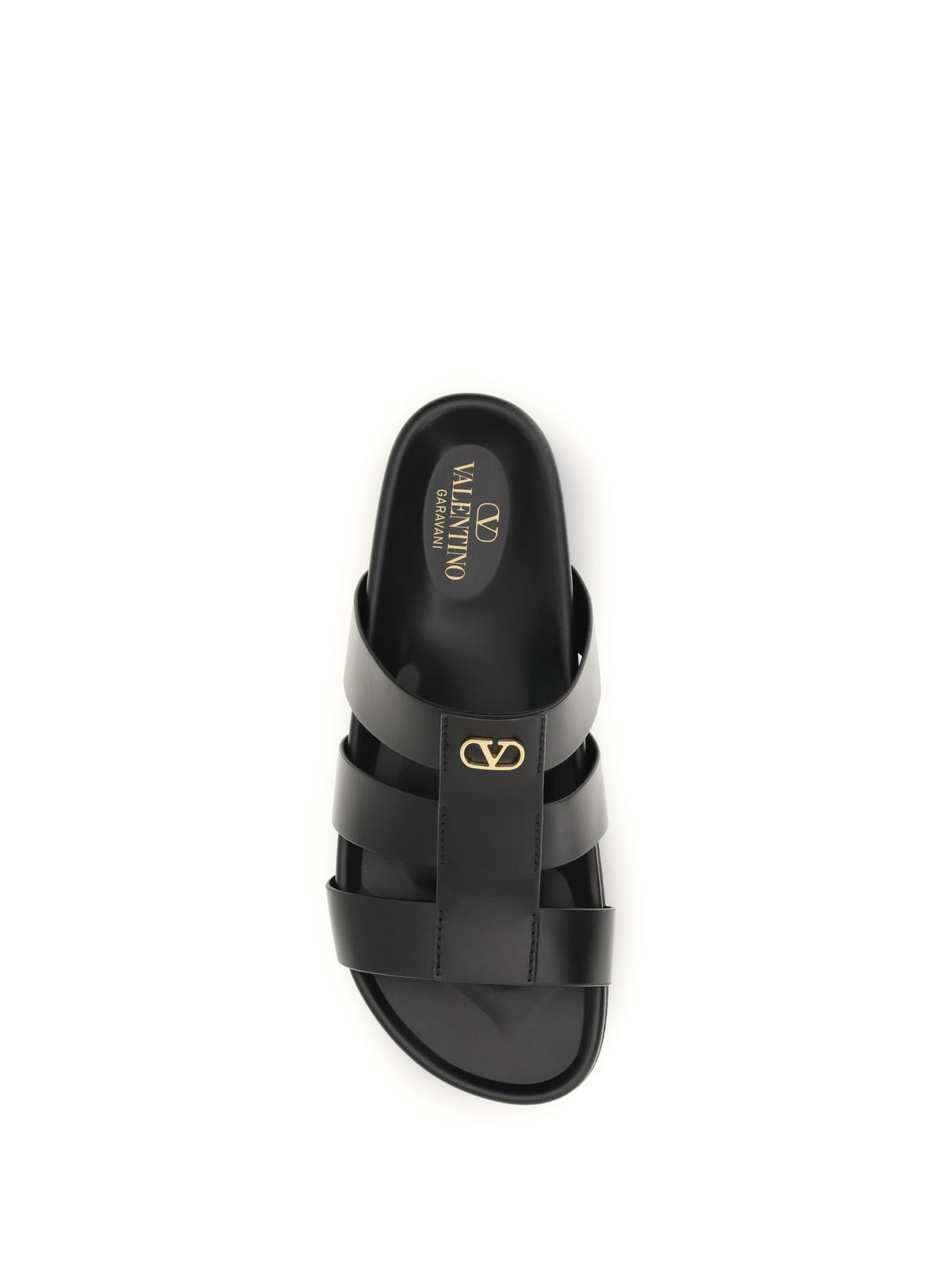 Valentino Garavani Men Studshield Leather Slide Sandals