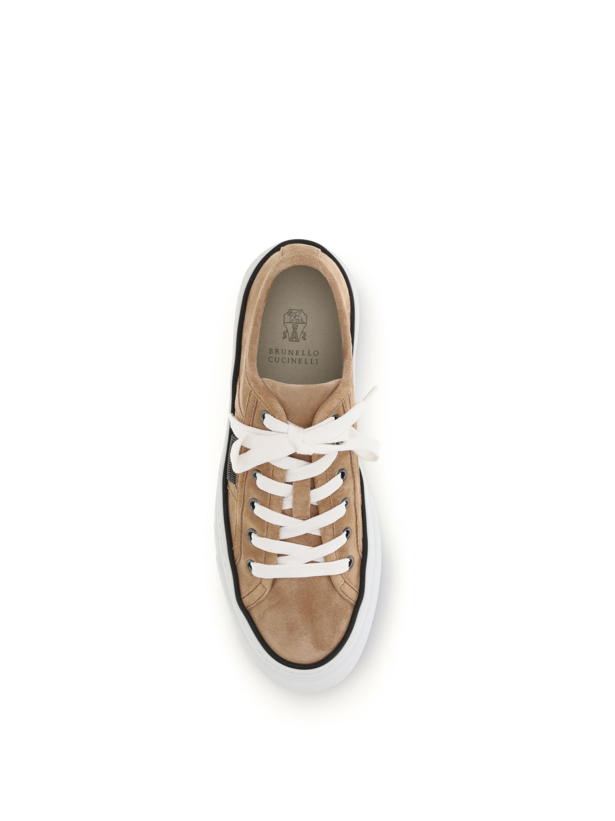 Brunello Cucinelli Women Shiny Tab Suede Sneakers