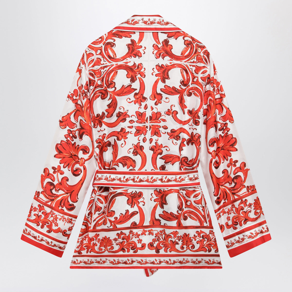 Dolce&Gabbana Vanity Shirt In Silk With Majolica Print, Multicolor Women DOLCE & GABBANA