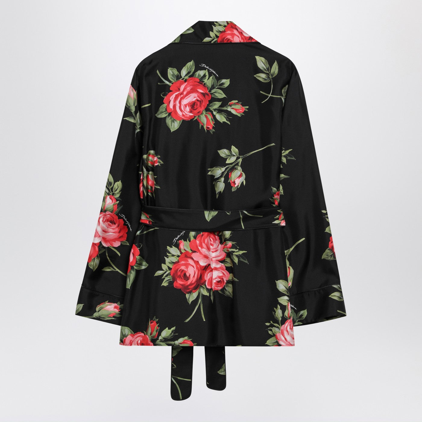 Dolce&Gabbana Black Vanity Shirt With Bouquet Rose Print Women DOLCE & GABBANA