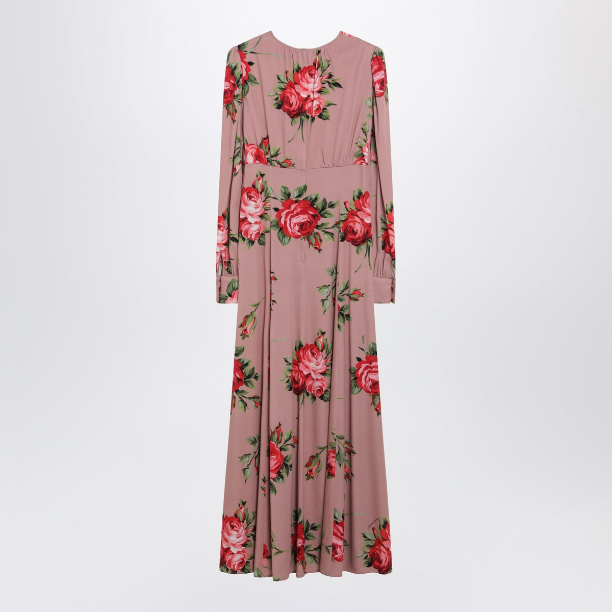 Dolce&Gabbana Pink Crãªpe Dress With Bouquet Print By Dolce & Gabbana Women DOLCE & GABBANA