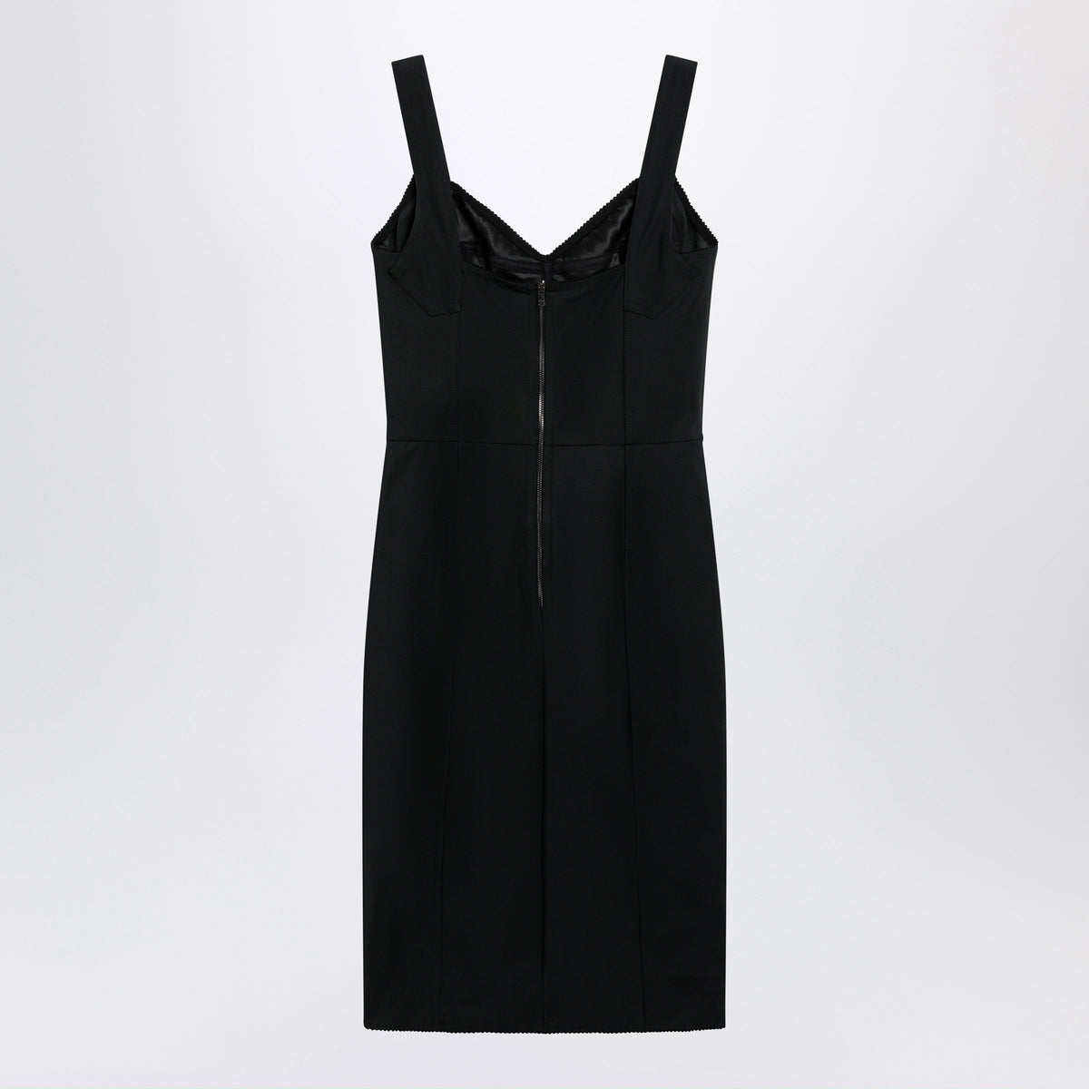 Dolce&Gabbana Black Sheath Dress With Lace Details Women DOLCE & GABBANA