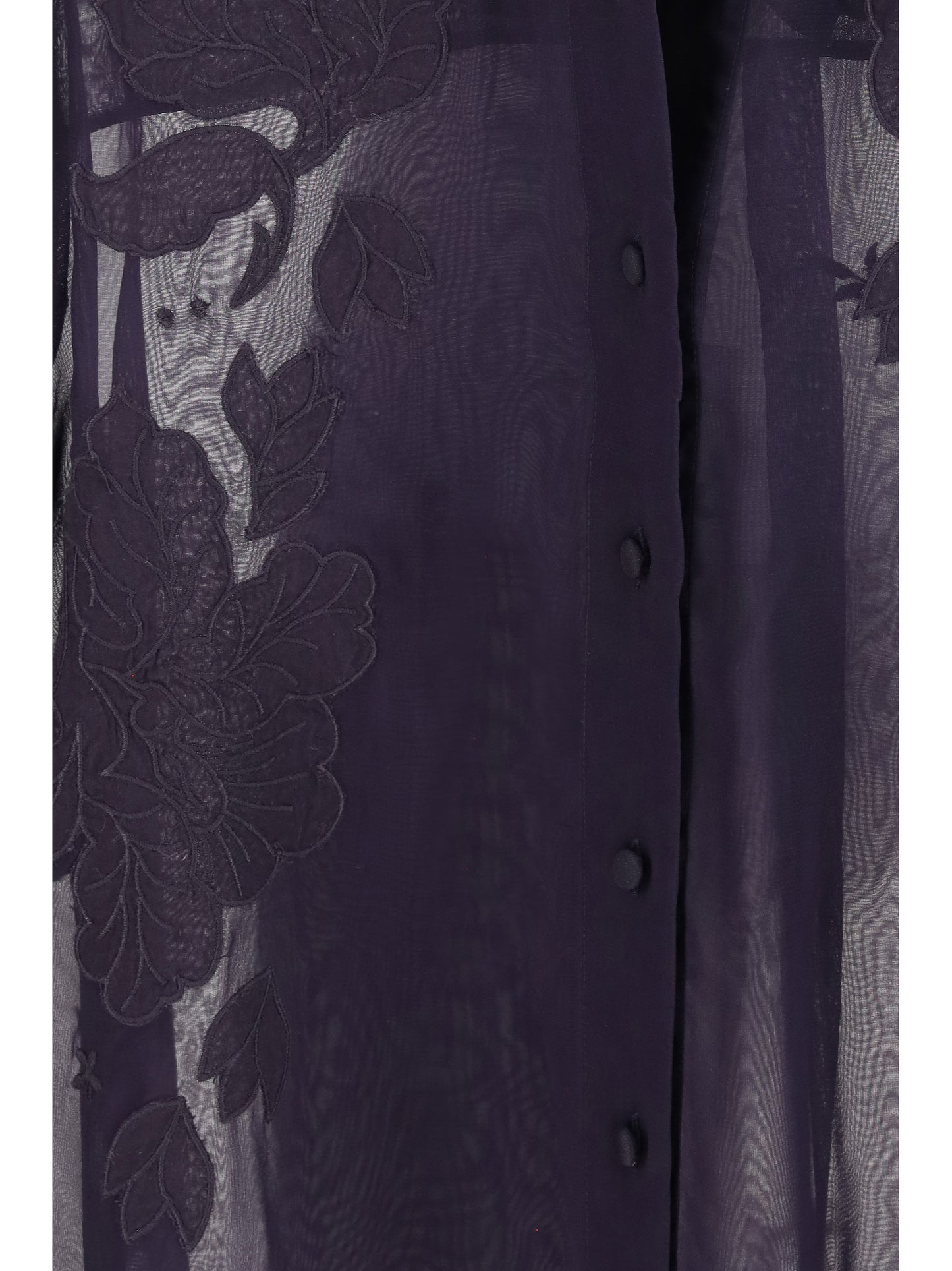 Forte_Forte Women Organza Shirt With Floral Embroidery