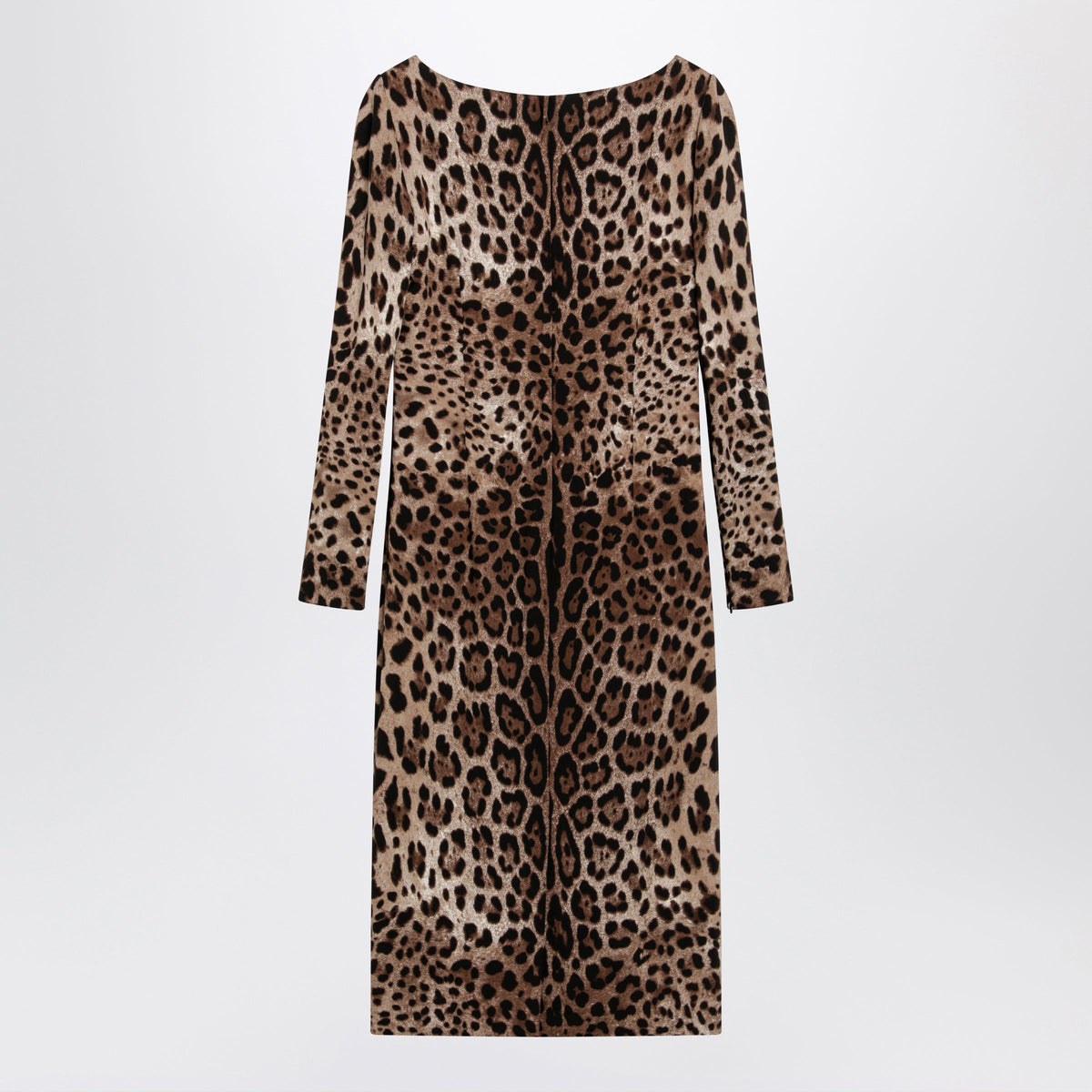 Dolce&Gabbana Leopard-Print Long-Sleeve Dress In Viscose Women