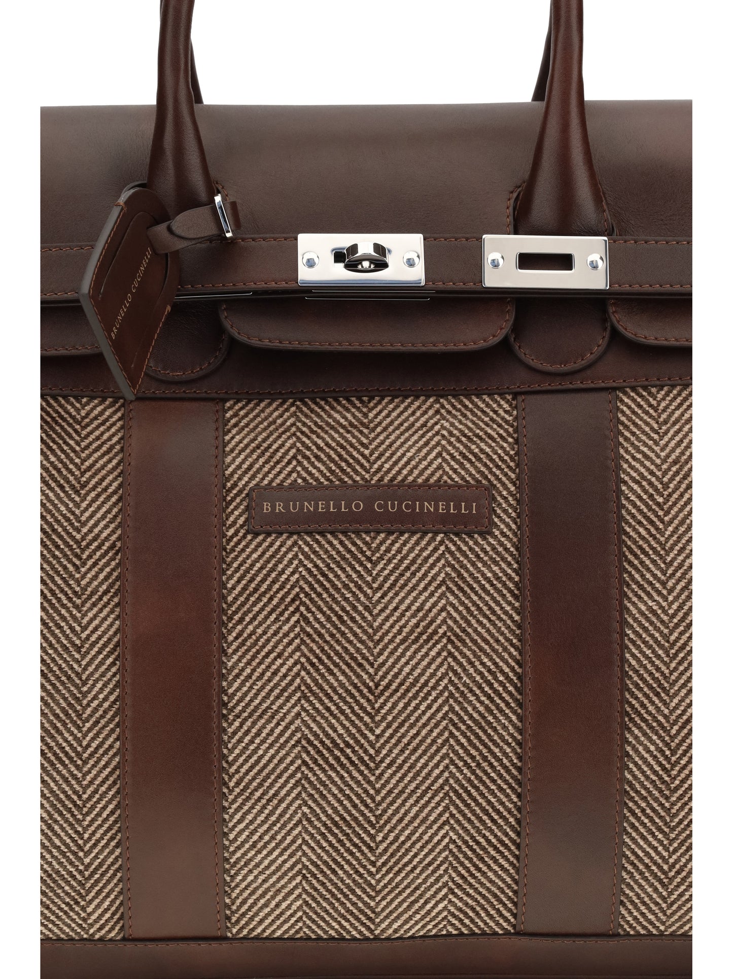 Brunello Cucinelli Men Travel Bag In Leather And Fabric BRUNELLO CUCINELLI